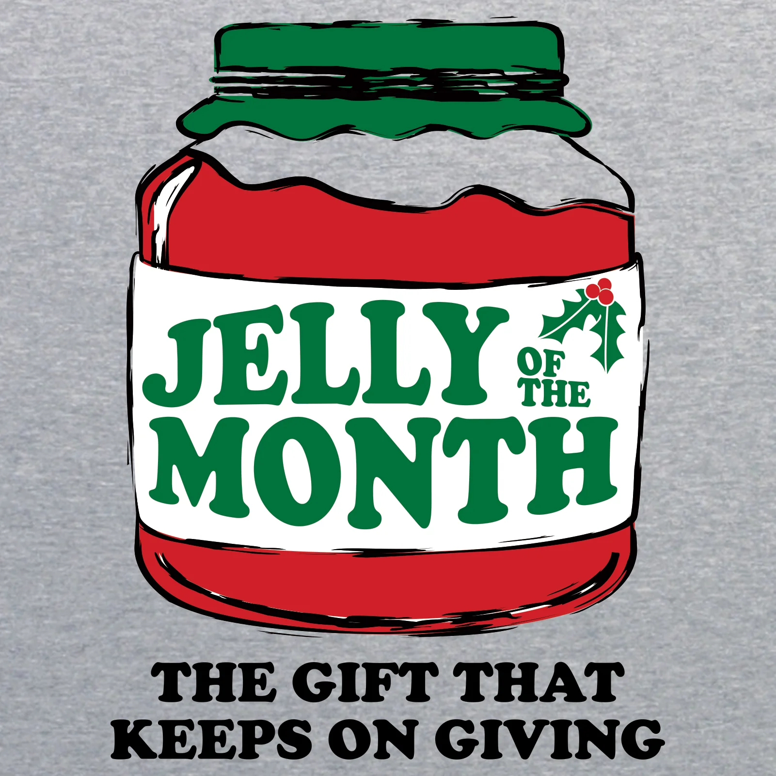 Jelly of the Month - Funny Christmas Vacation Graphic T Shirt - Grey - Image 2