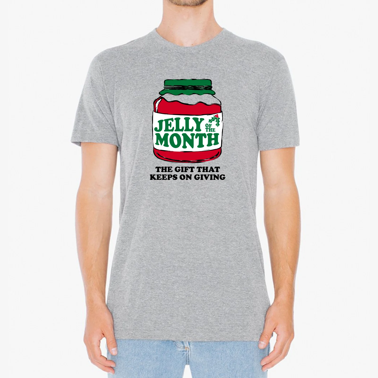 Jelly of the Month - Funny Christmas Vacation Graphic T Shirt - Grey - Image 4