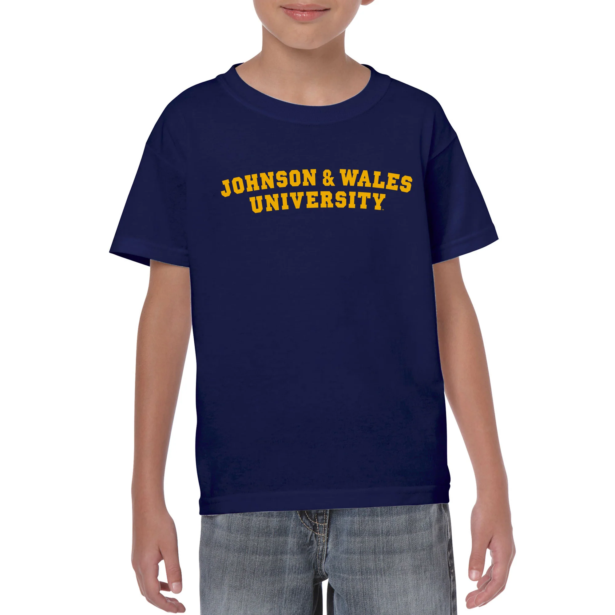 Johnson & Wales University Wildcats Basic Block Youth Short Sleeve T Shirt - Cobalt - Image 4