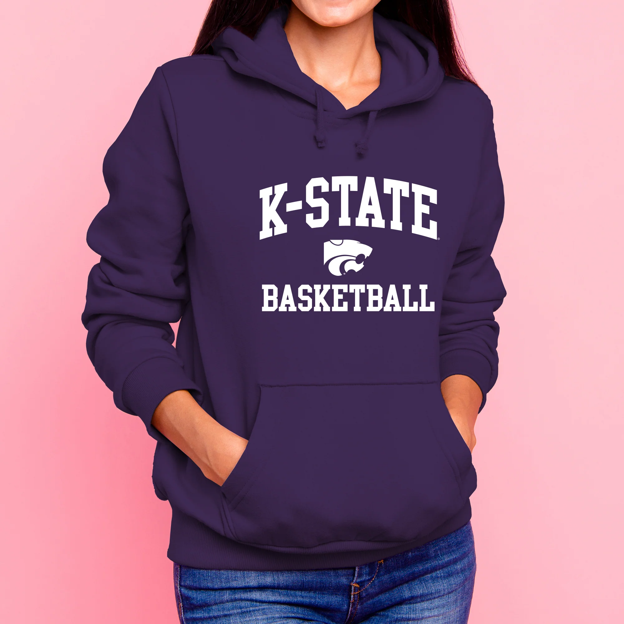 K-State Arch Logo Basketball Hoodie - Purple - Image 4