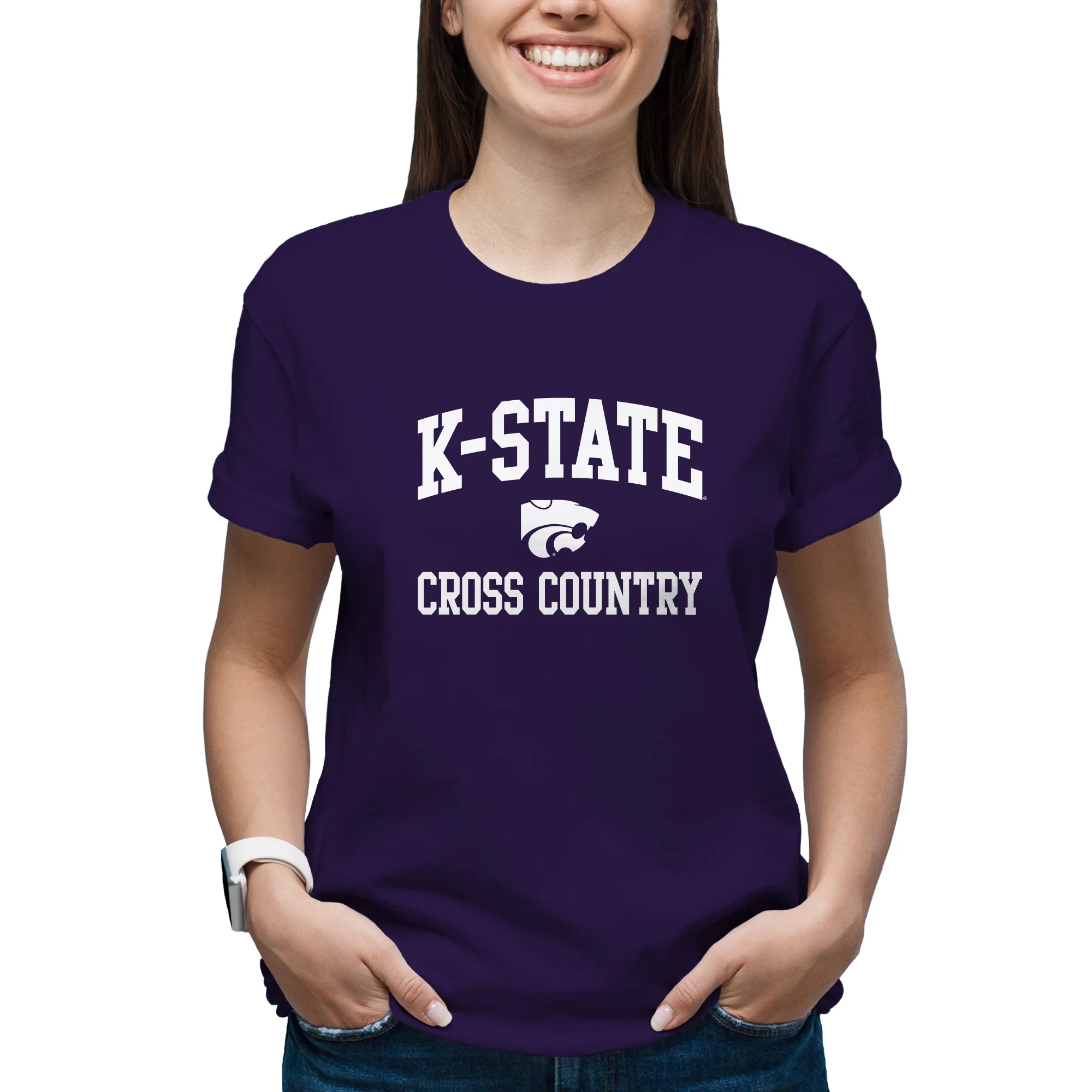 K-State Arch Logo Cross Country T-Shirt - Purple - Image 4
