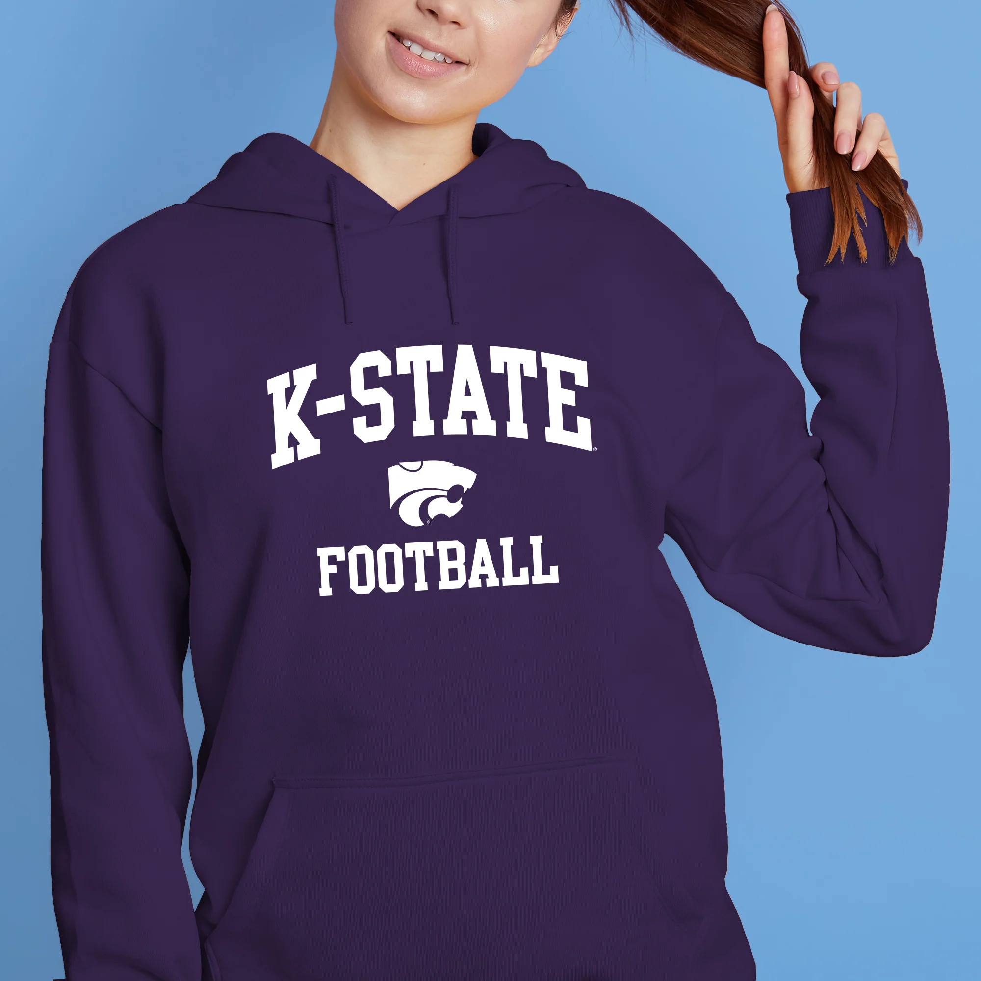 K-State Arch Logo Football Hoodie - Purple - Image 4