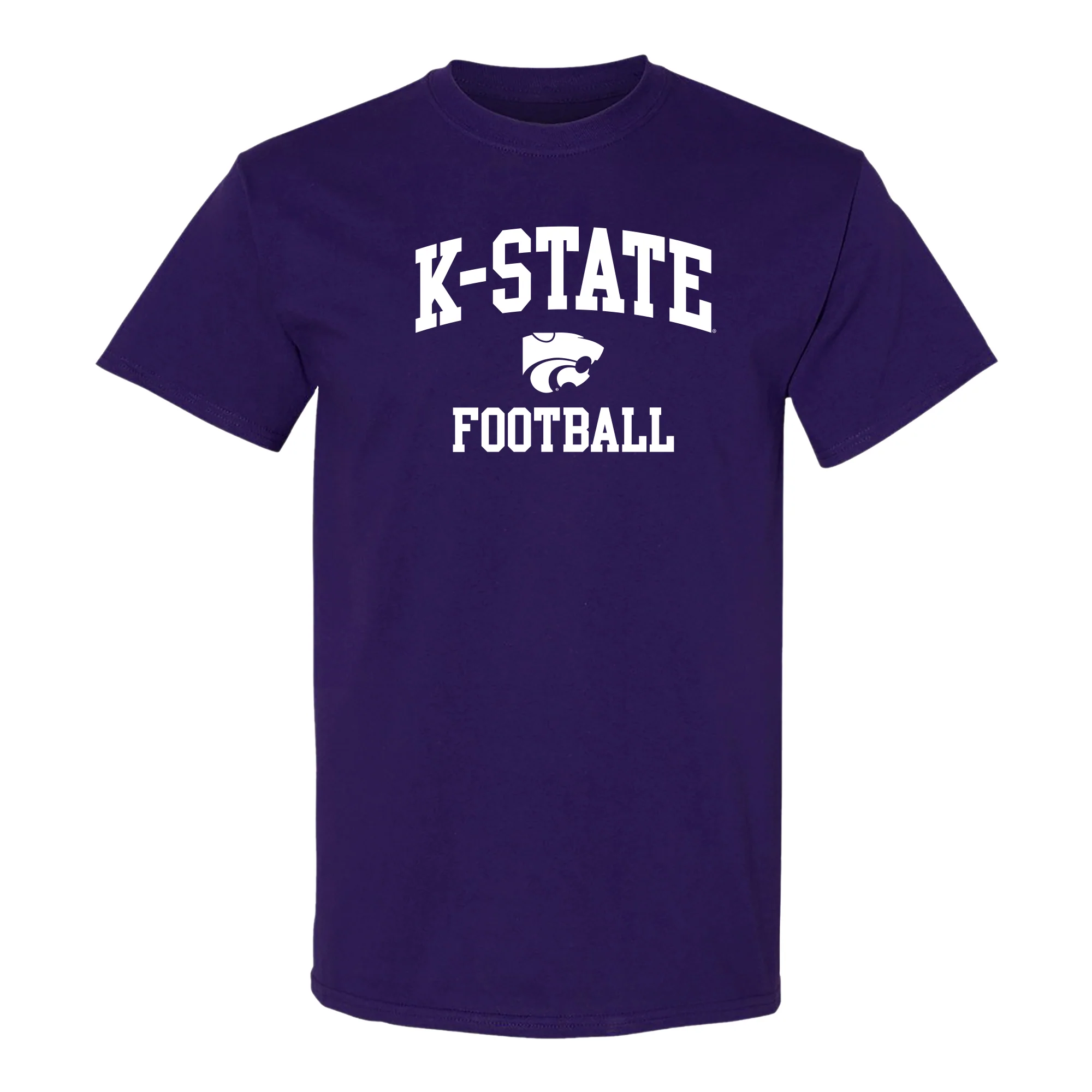 K-State Arch Logo Football T-Shirt - Purple
