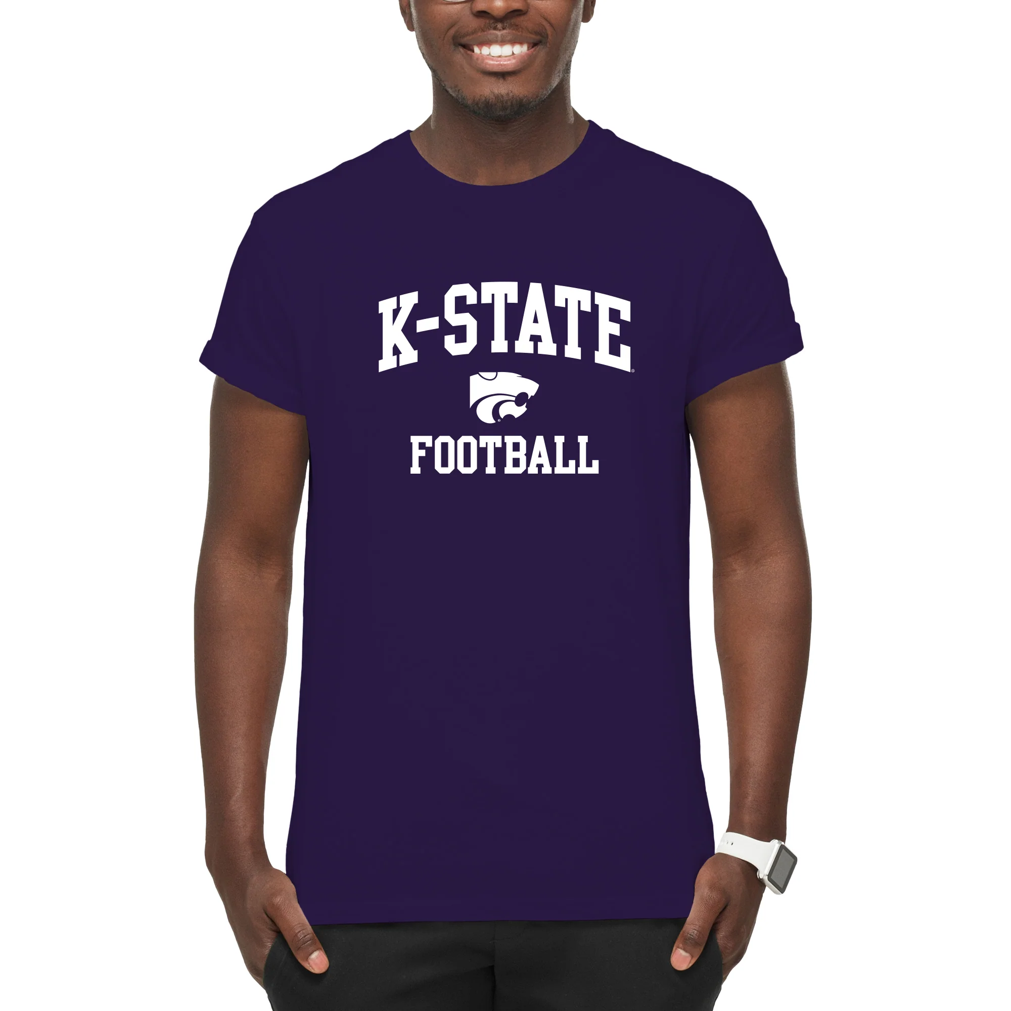 K-State Arch Logo Football T-Shirt - Purple - Image 3