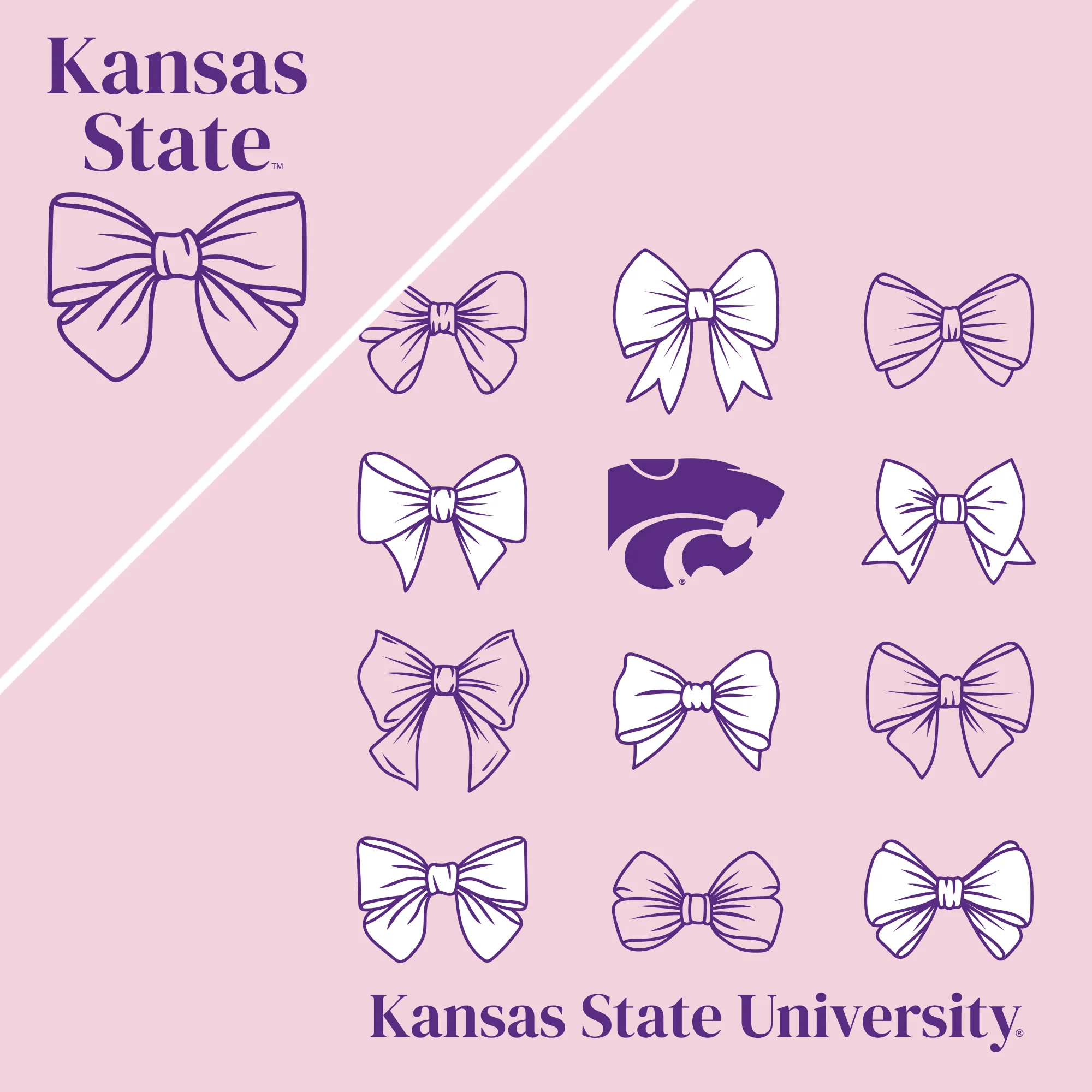 K-State Bow Bliss T-Shirt - Light Pink - Image 2