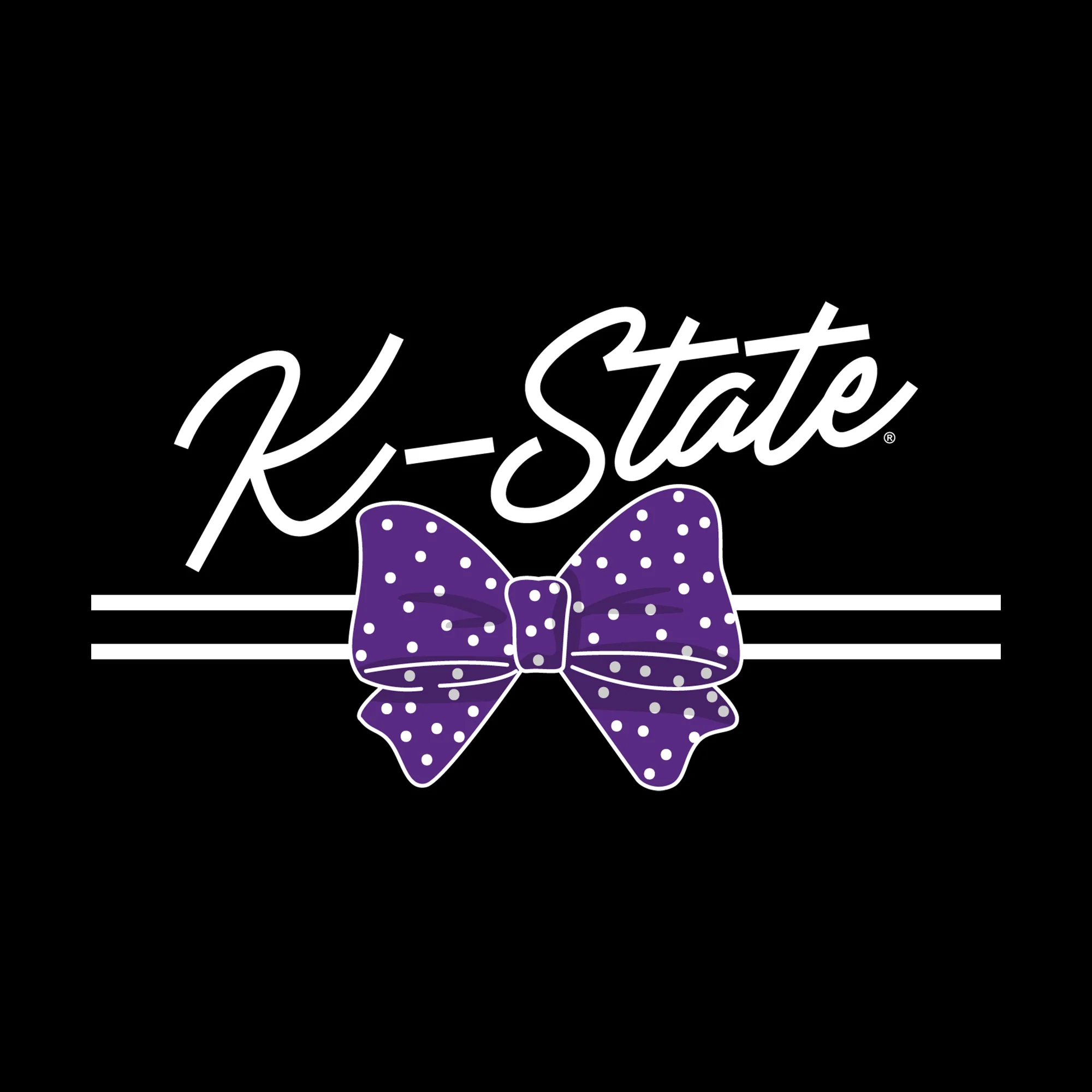 K-State Bow Script Womens Long Sleeve - Black - Image 2