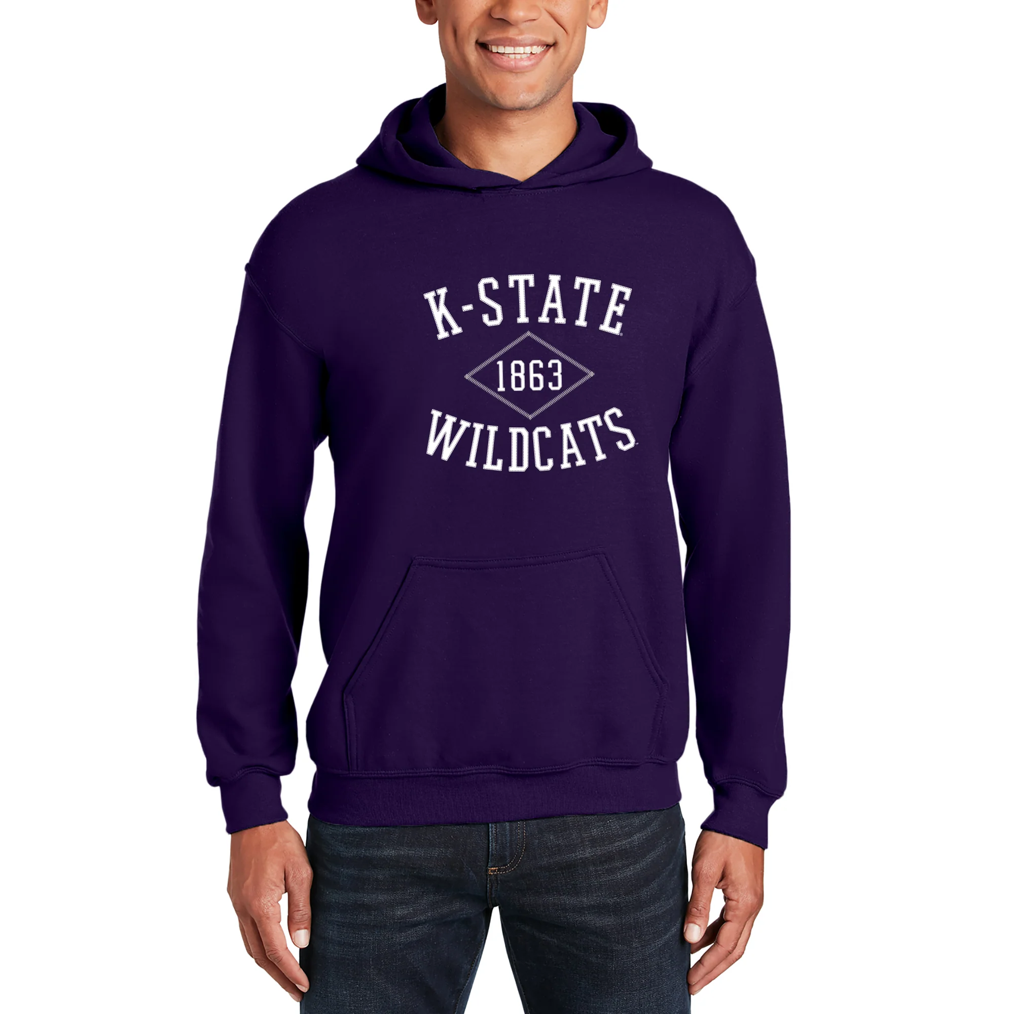 K-State Faux Stitch Arch Hoodie - Purple - Image 3