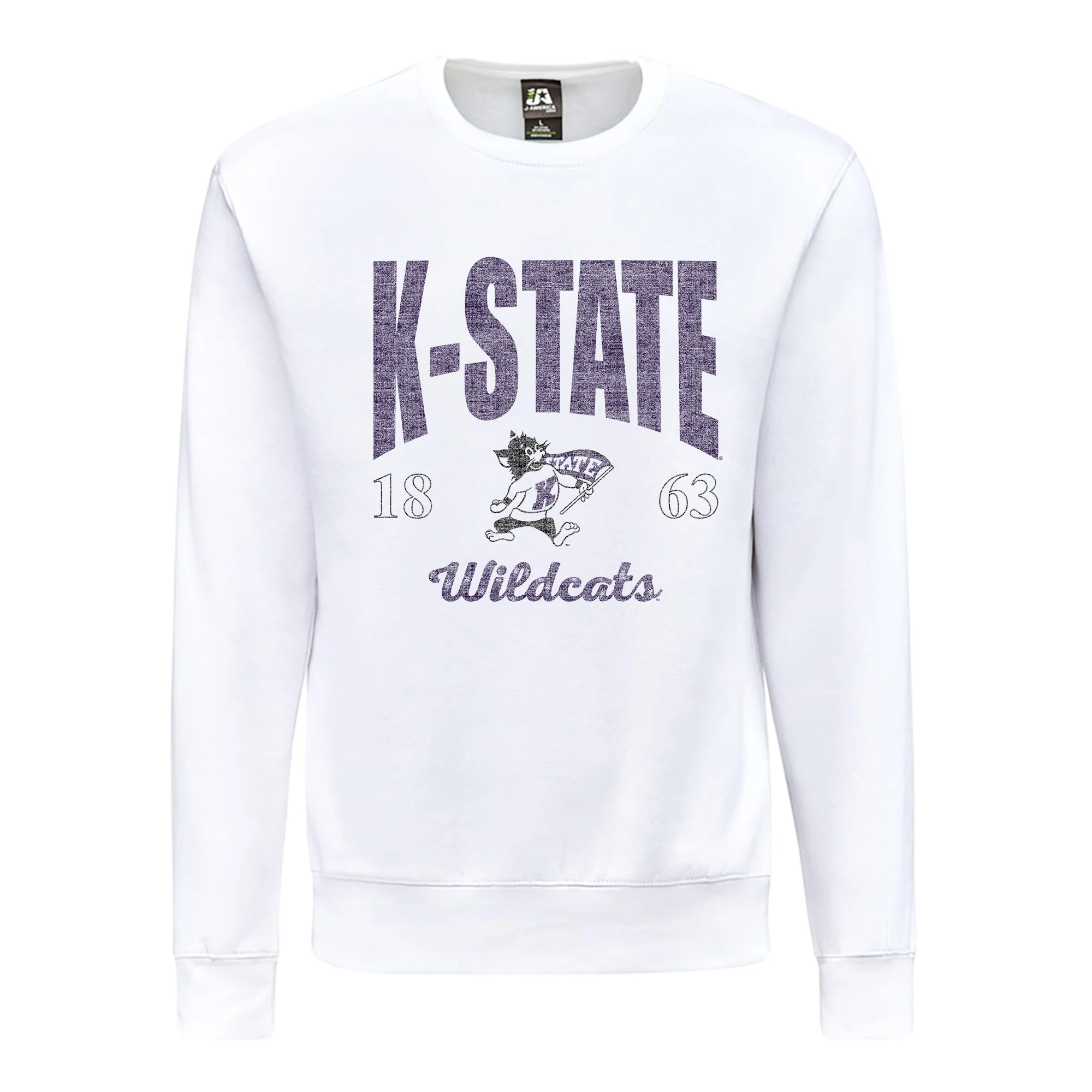 K-State Giving Noise JA BTB Fleece Crewneck - White