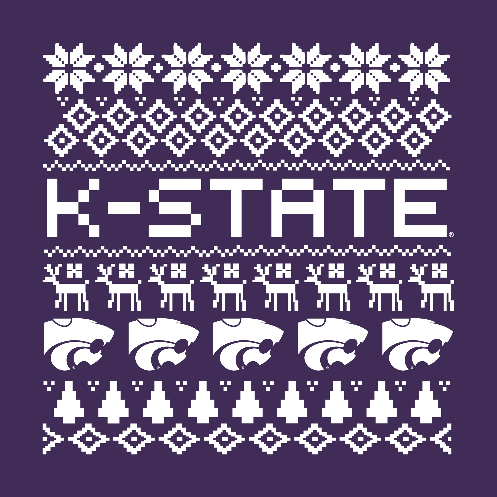 Kansas State Holiday Sweater Crewneck - Purple - Image 2