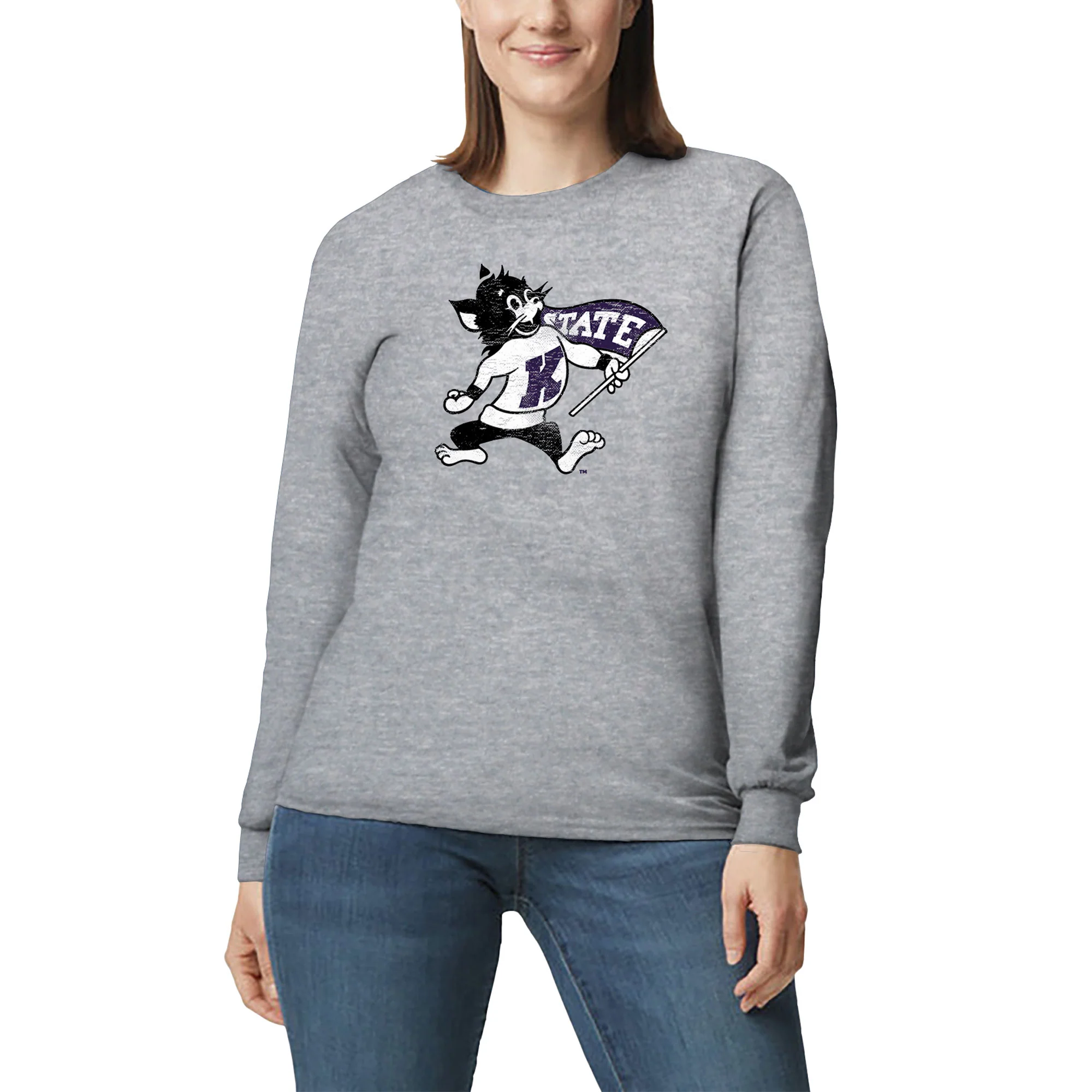K-State Mascot Mark Long Sleeve - Sport Grey - Image 5