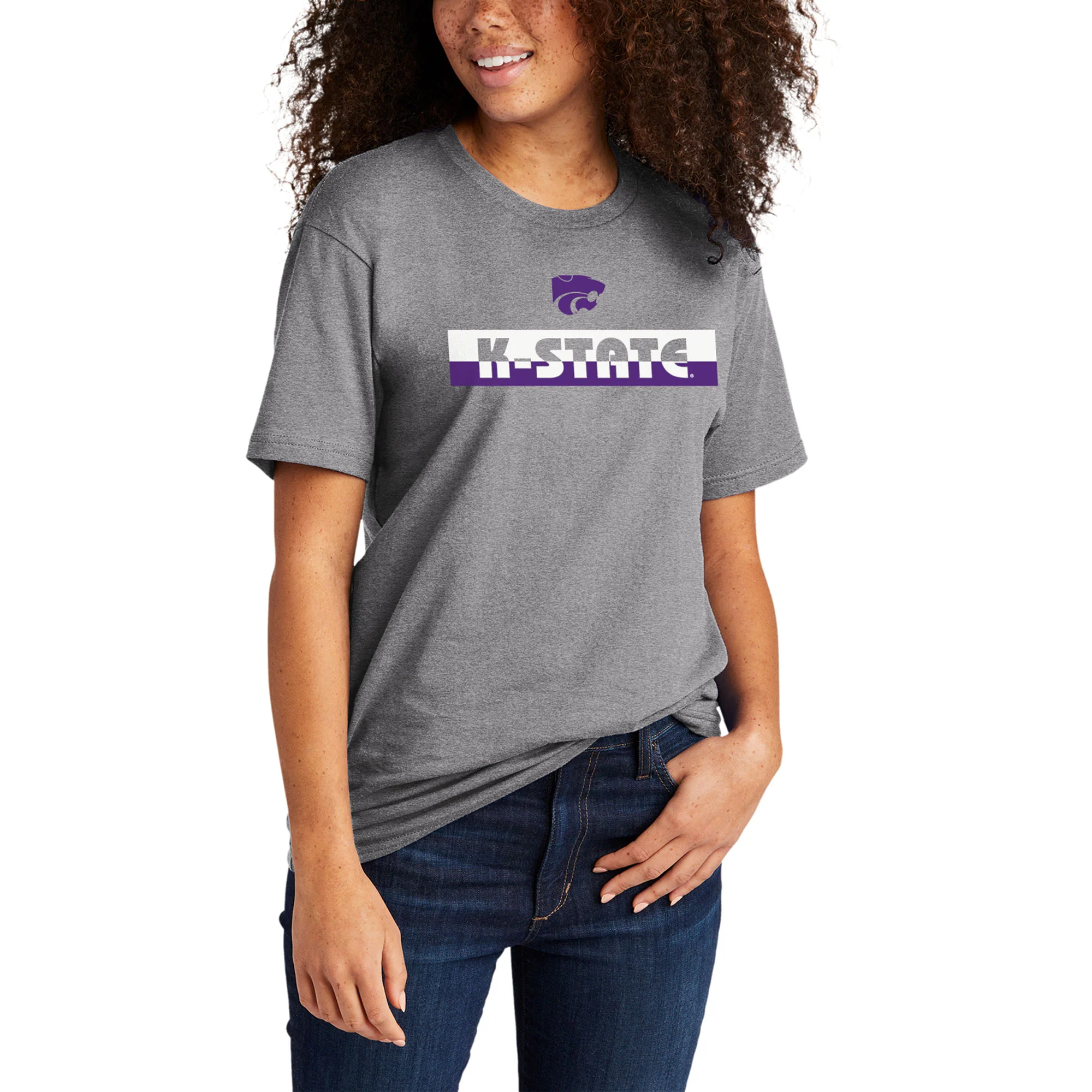 K-State Split Bar NLA T-Shirt - Heather Grey - Image 4