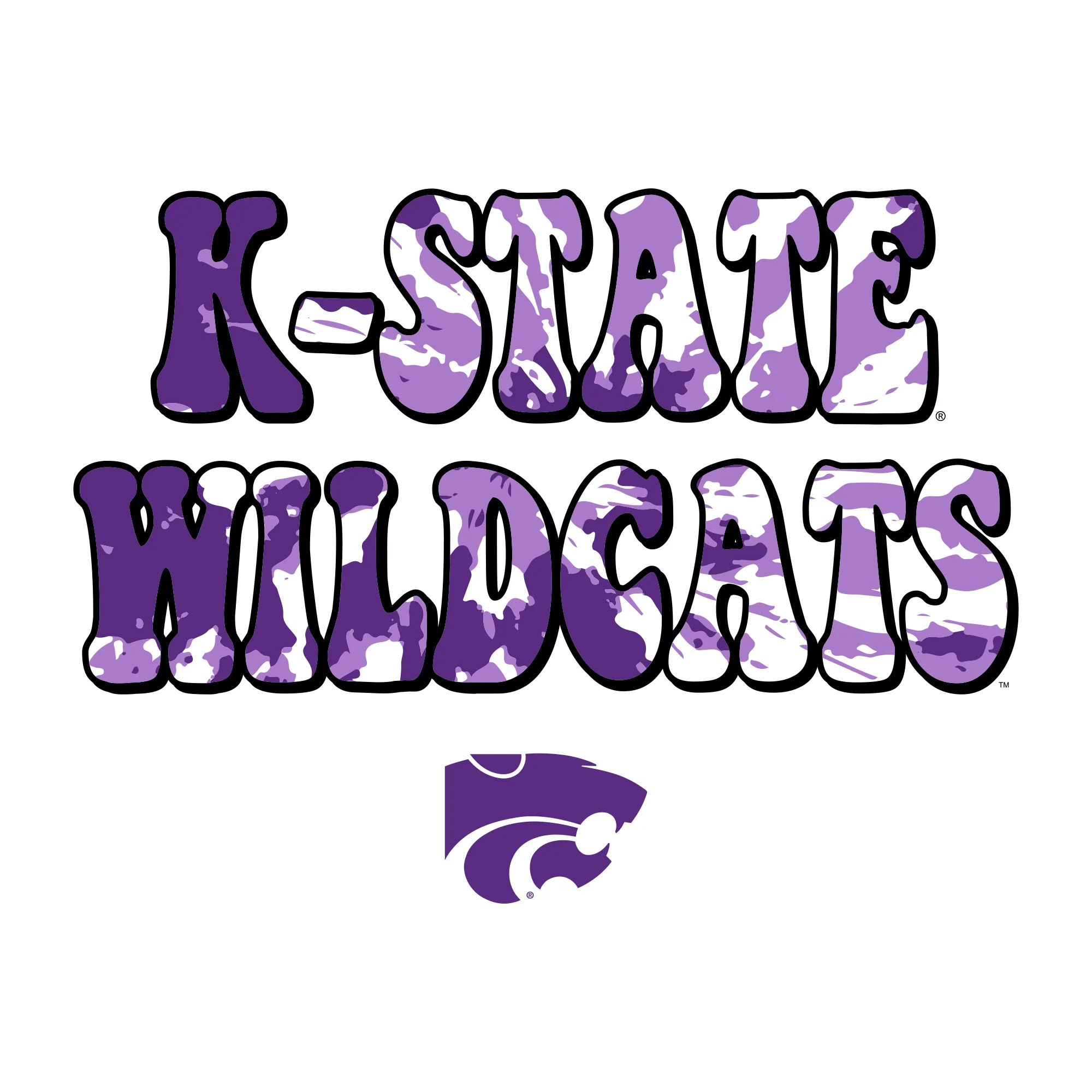 Kansas State Tie Dye Type T-Shirt - White - Image 2