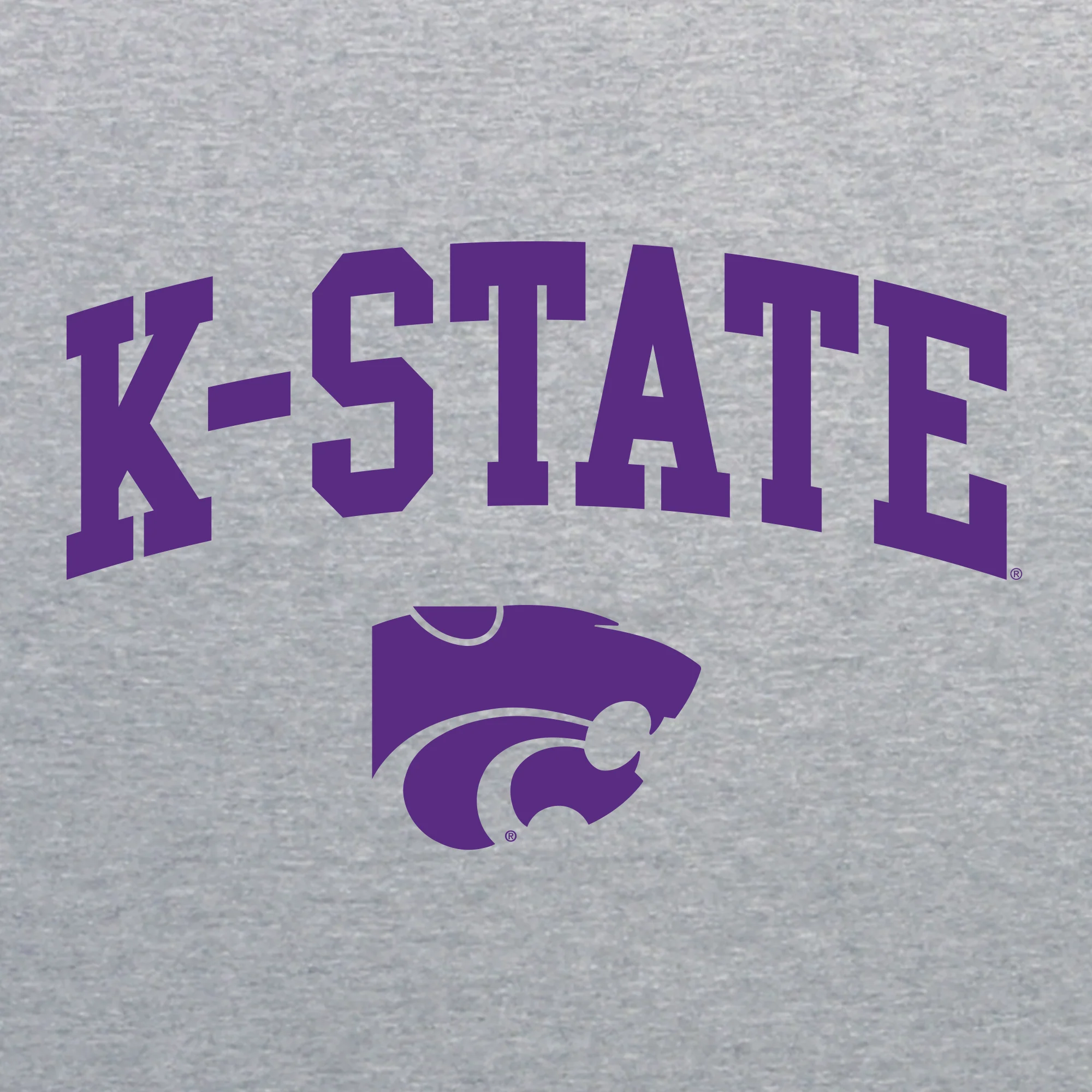 Kansas State University Wildcats Arch Logo Cotton Long Sleeve T-Shirt - Sport Grey - Image 2