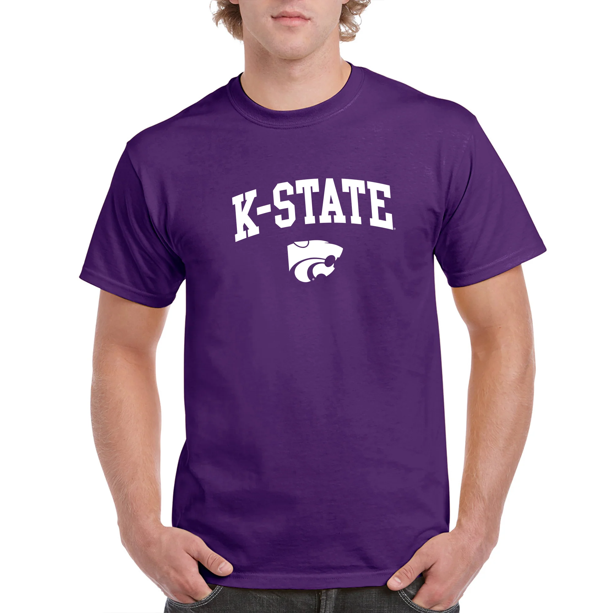 Kansas State University Wildcats Arch Logo Cotton T-Shirt - Purple - Image 3