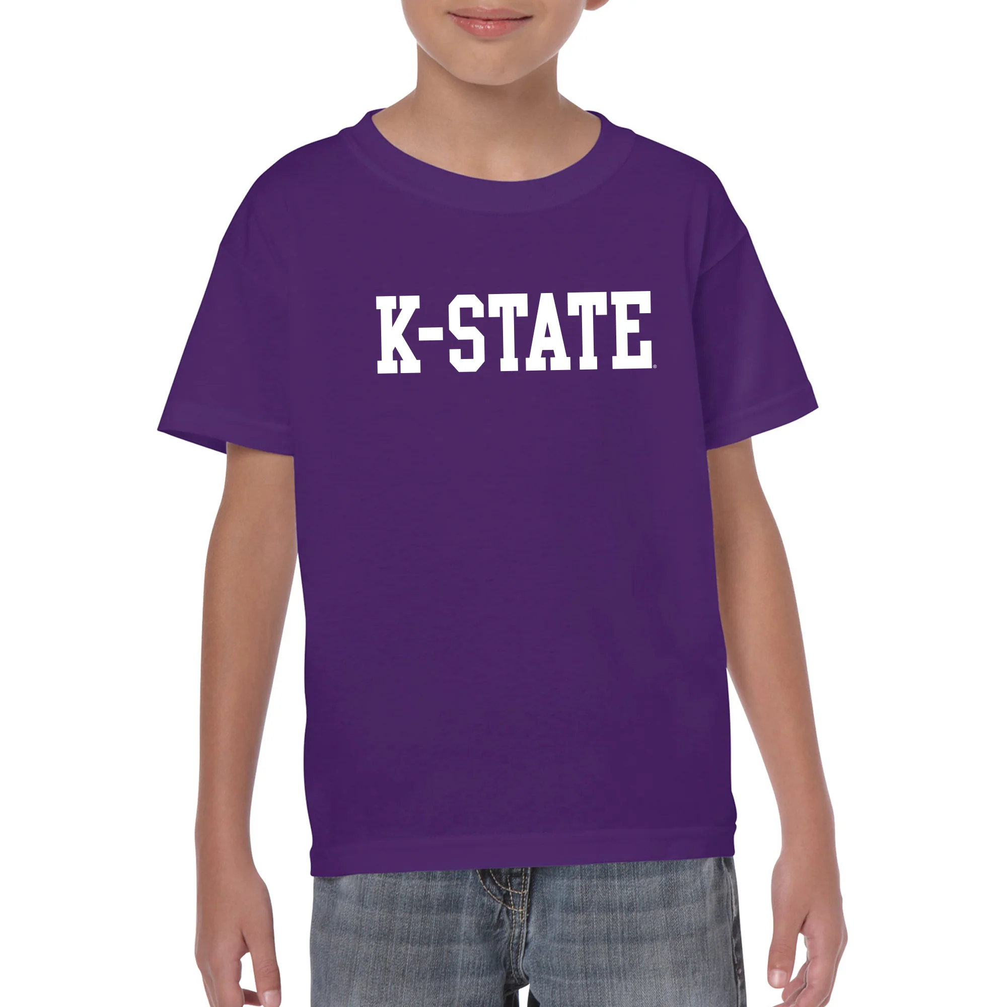 Kansas State University Wildcats Basic Block Cotton Youth T-Shirt - Purple - Image 3