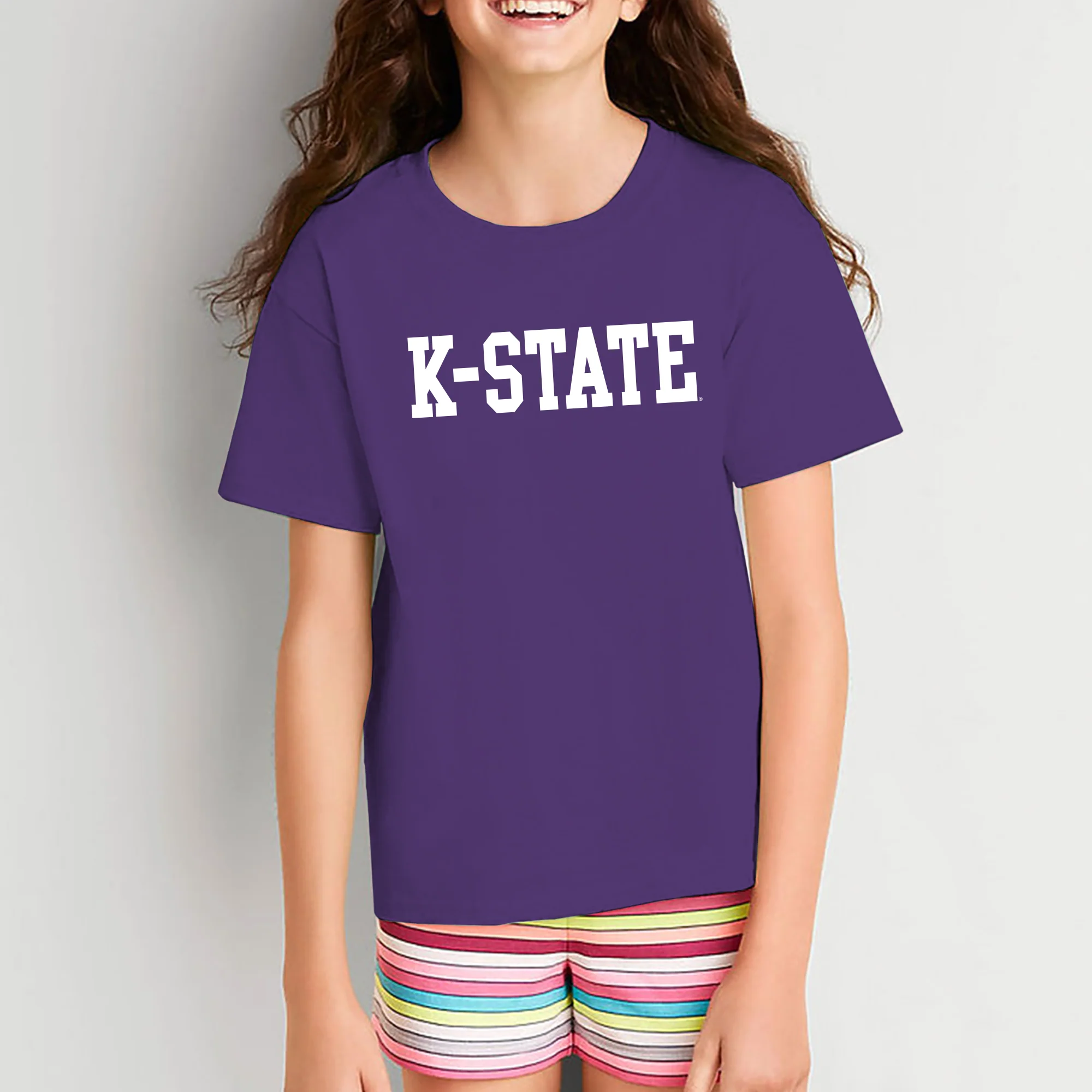 Kansas State University Wildcats Basic Block Cotton Youth T-Shirt - Purple - Image 4