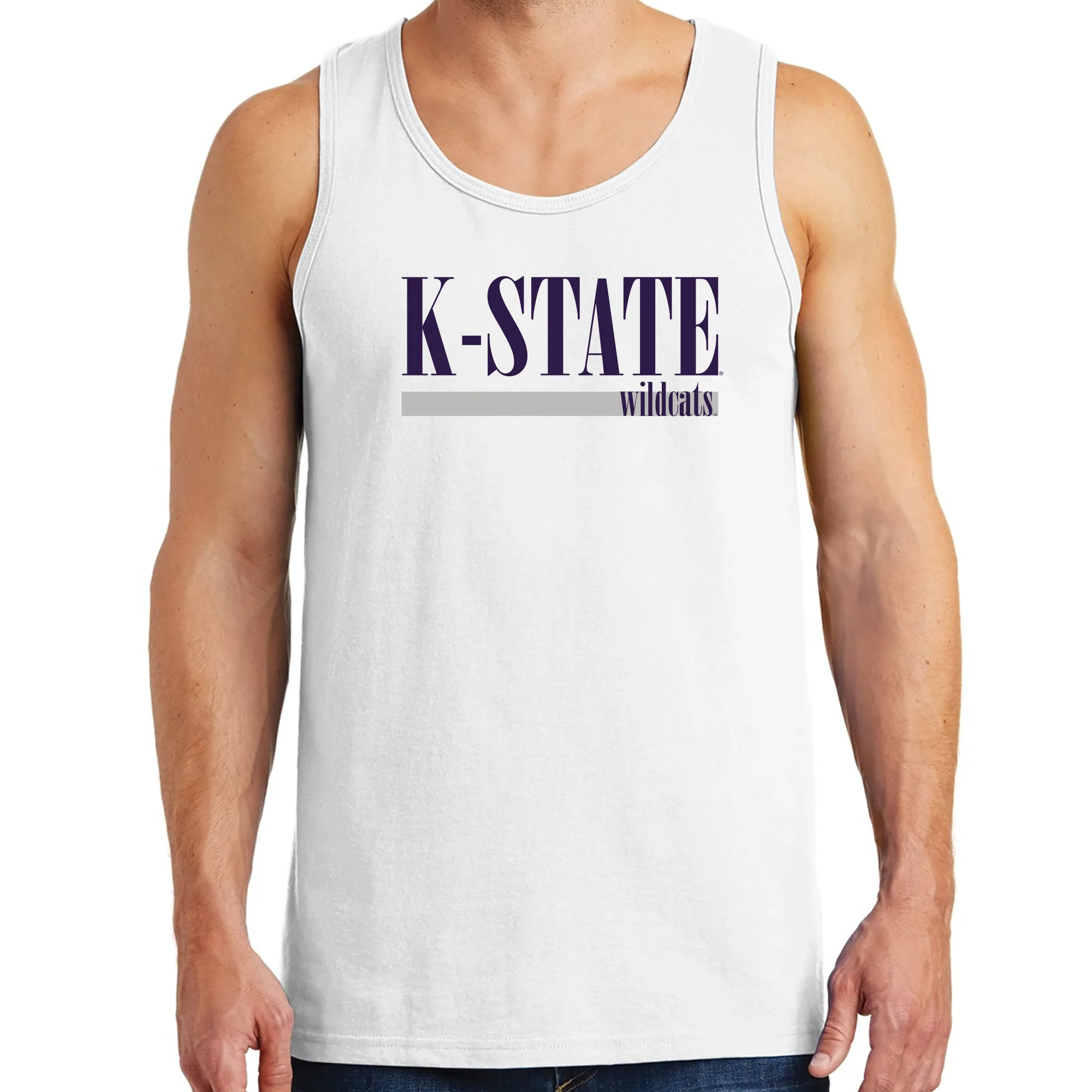 Kansas State University Wildcats Boldline Basic Cotton Tank Top - White - Image 3