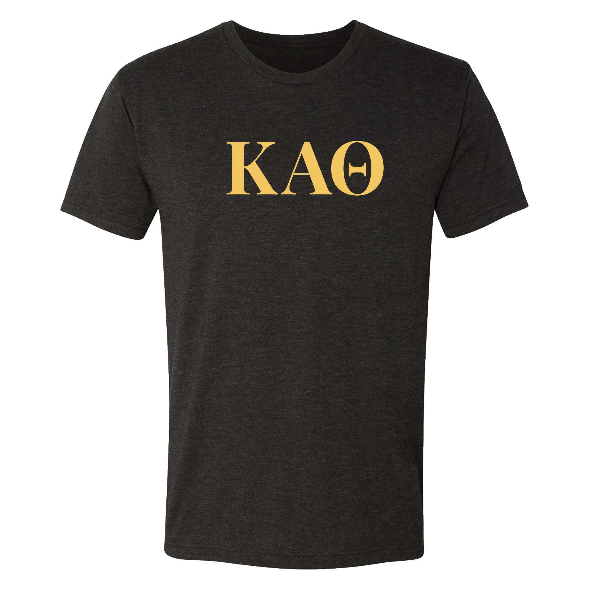 Kappa Alpha Theta Greek Letter Block NLA Triblend T-Shirt - Vintage Black