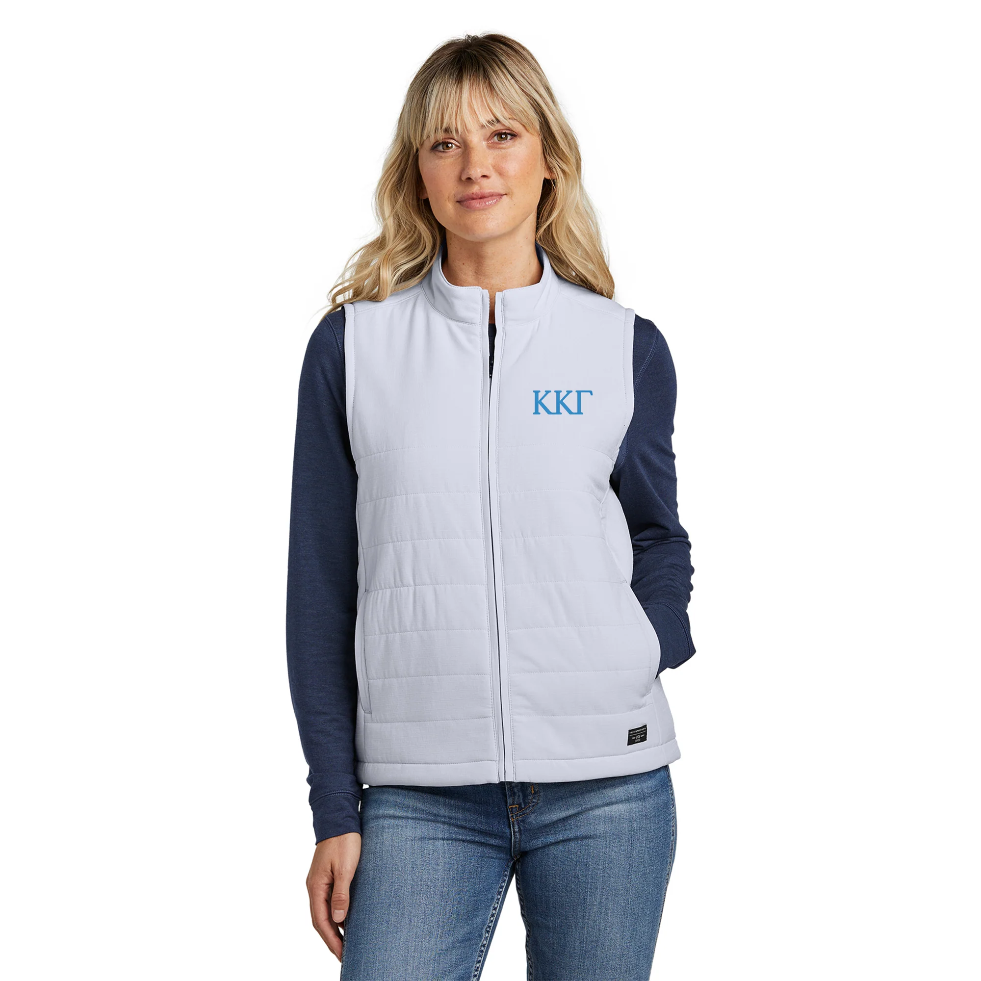 Kappa Kappa Gamma Greek Letter Block LC Travis Mathew Women's Cold Bay Vest - Microchip Grey - Image 3