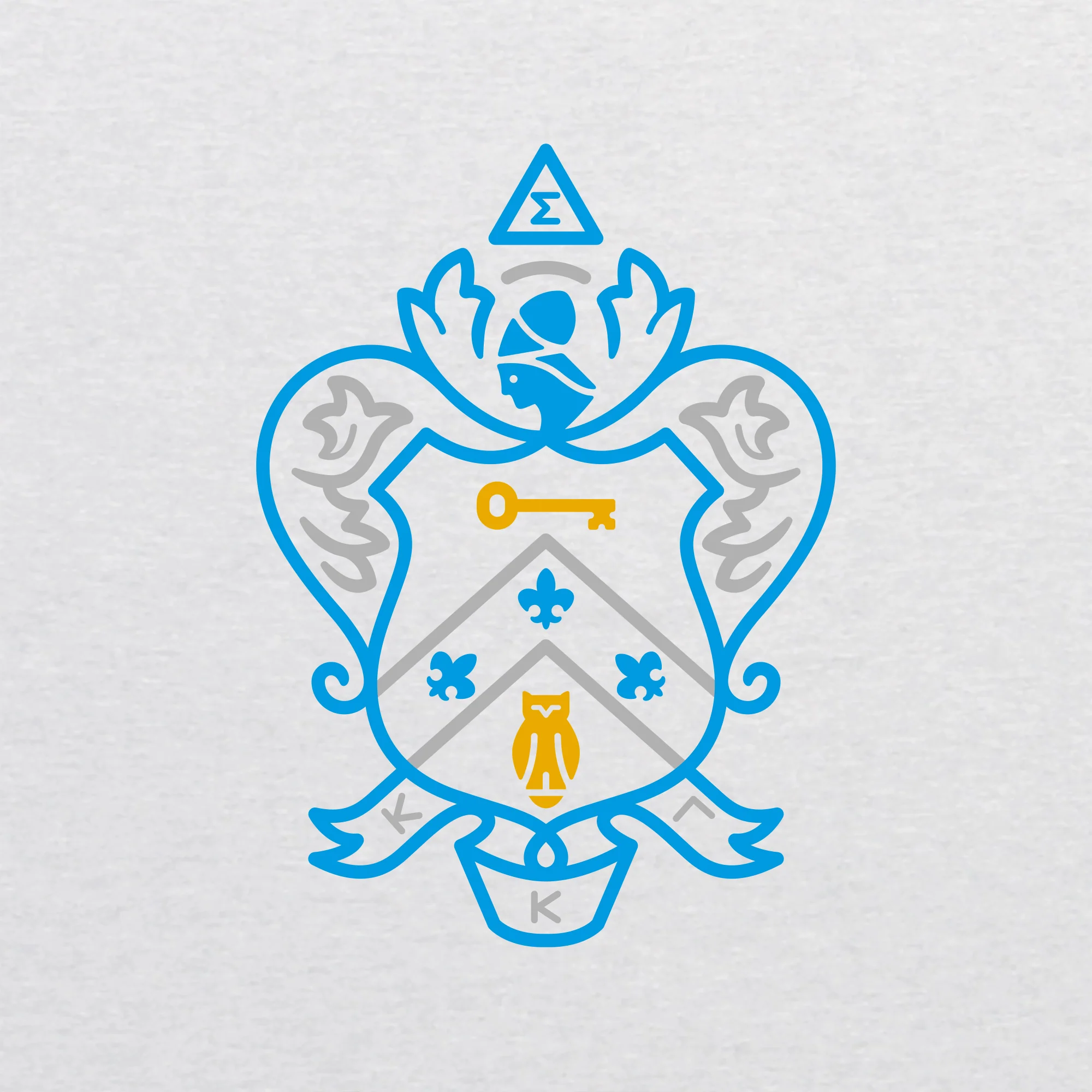 Kappa Kappa Gamma LC and Back Print NLA Triblend T-Shirt - Heather White - Image 3