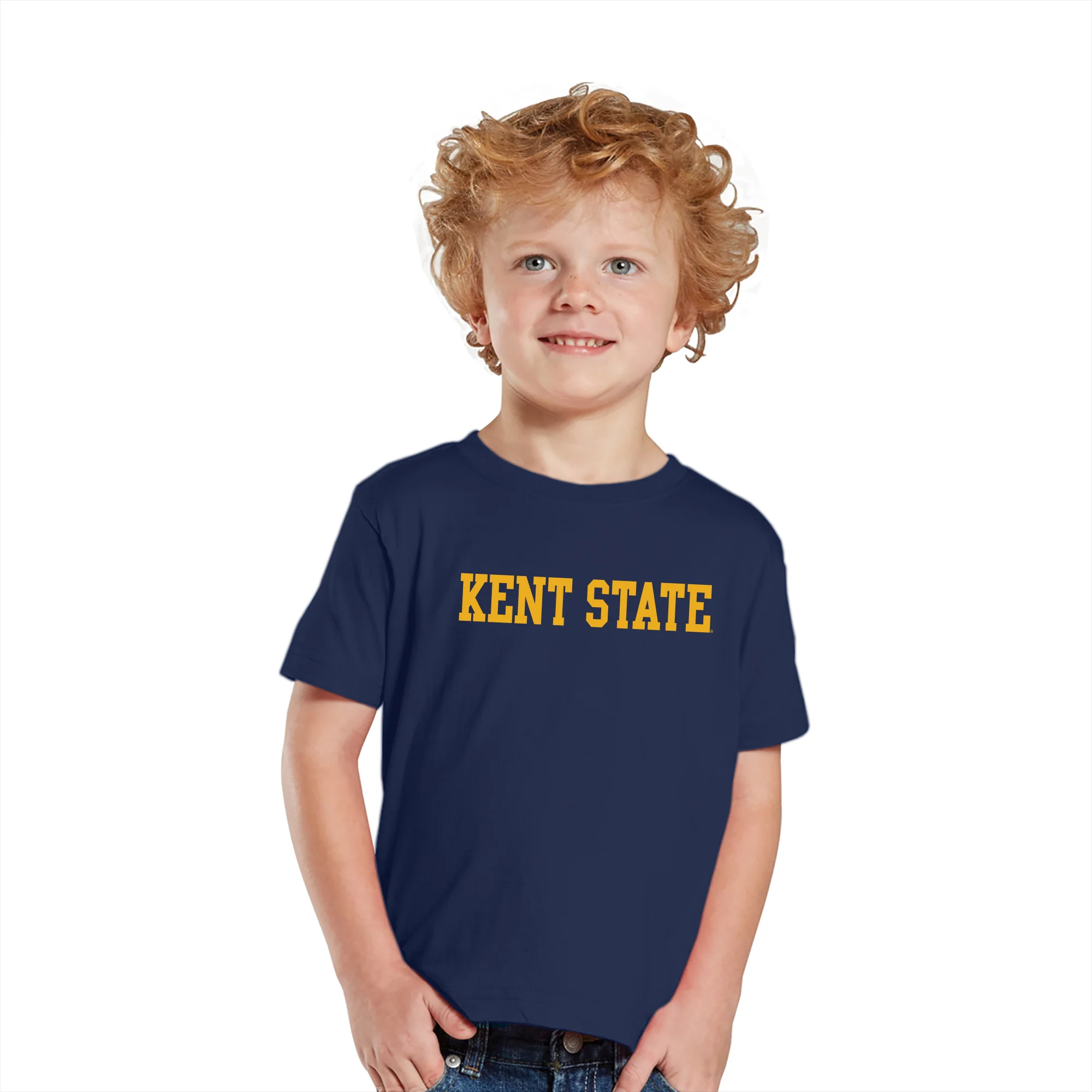 Kent State University Golden Flashes Basic Block Toddler Short Sleeve T Shirt - Navy - Image 3