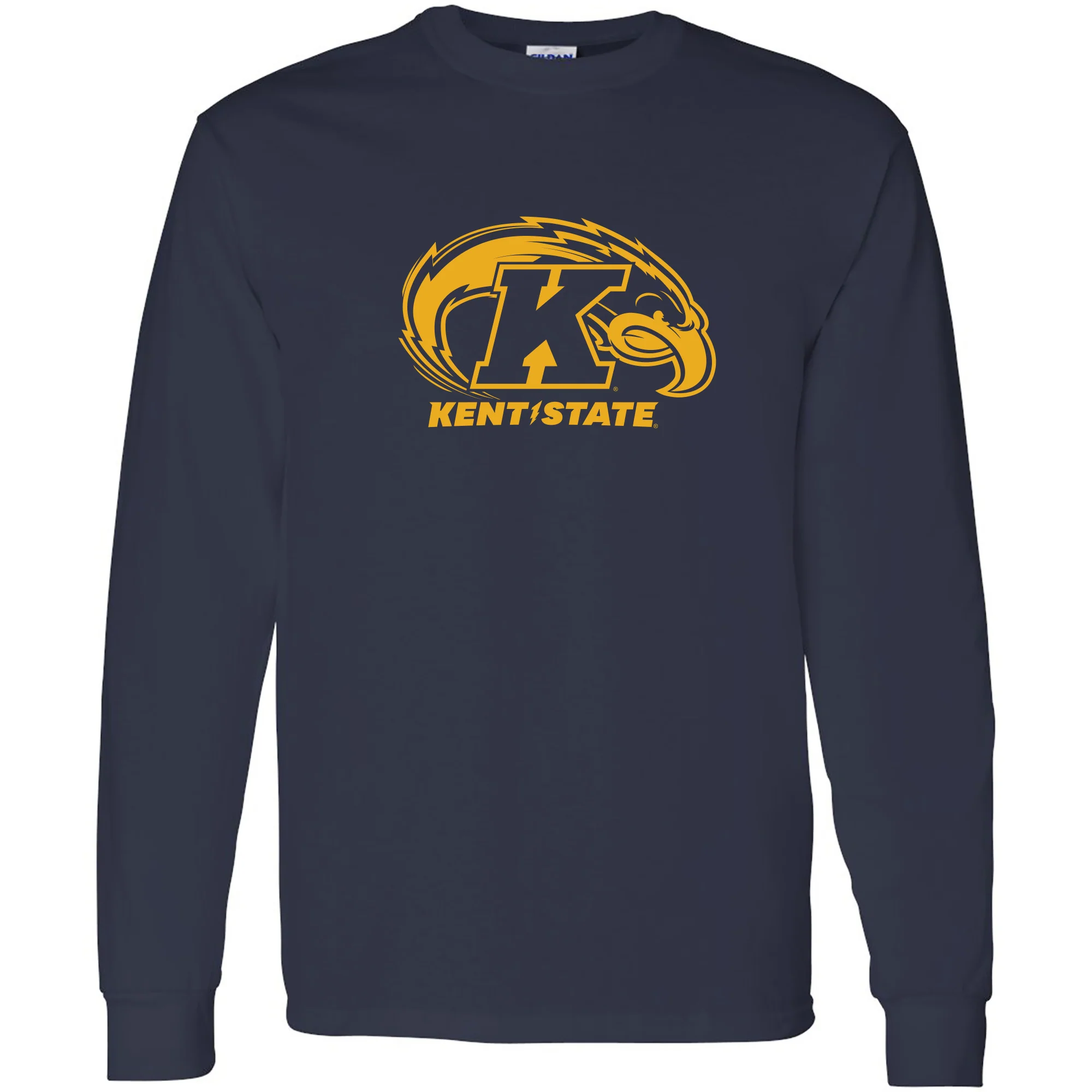 Kent State University Golden Flashes Primary Logo Long Sleeve T-Shirt - Navy