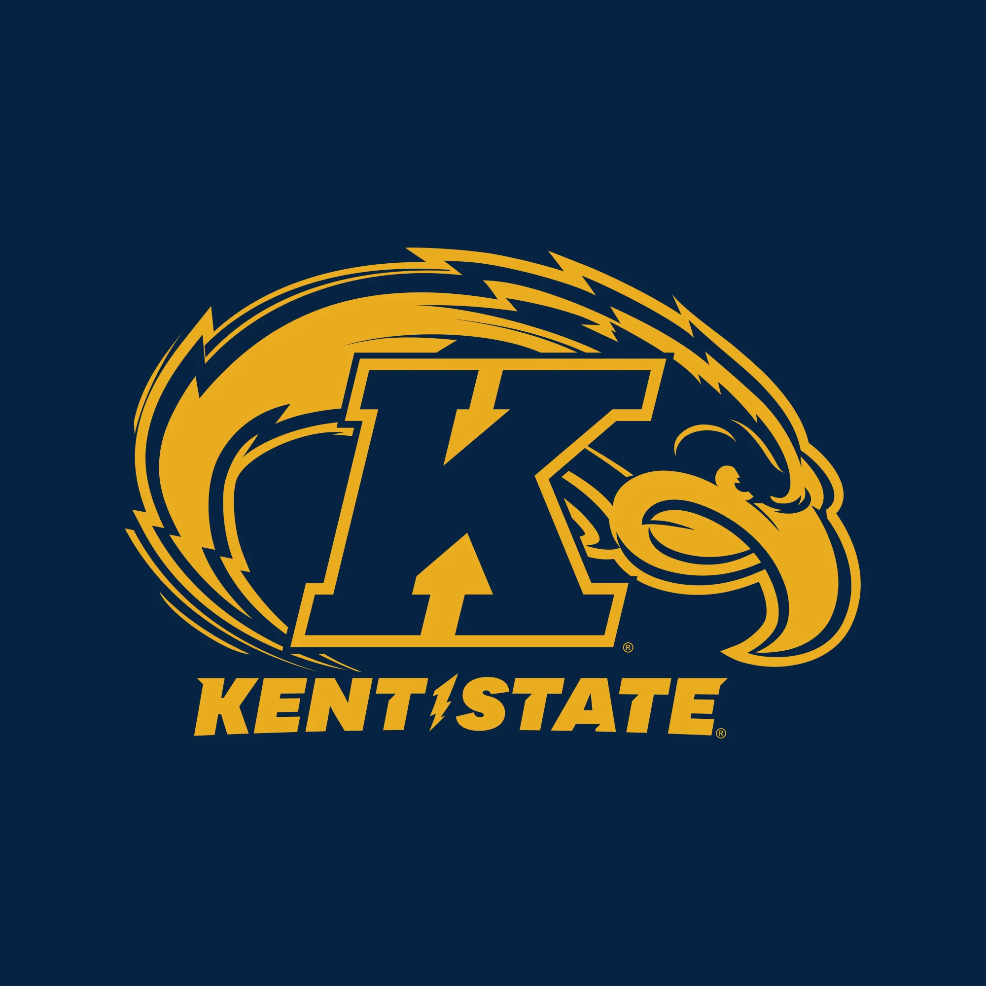Kent State University Golden Flashes Primary Logo Long Sleeve T-Shirt - Navy - Image 2