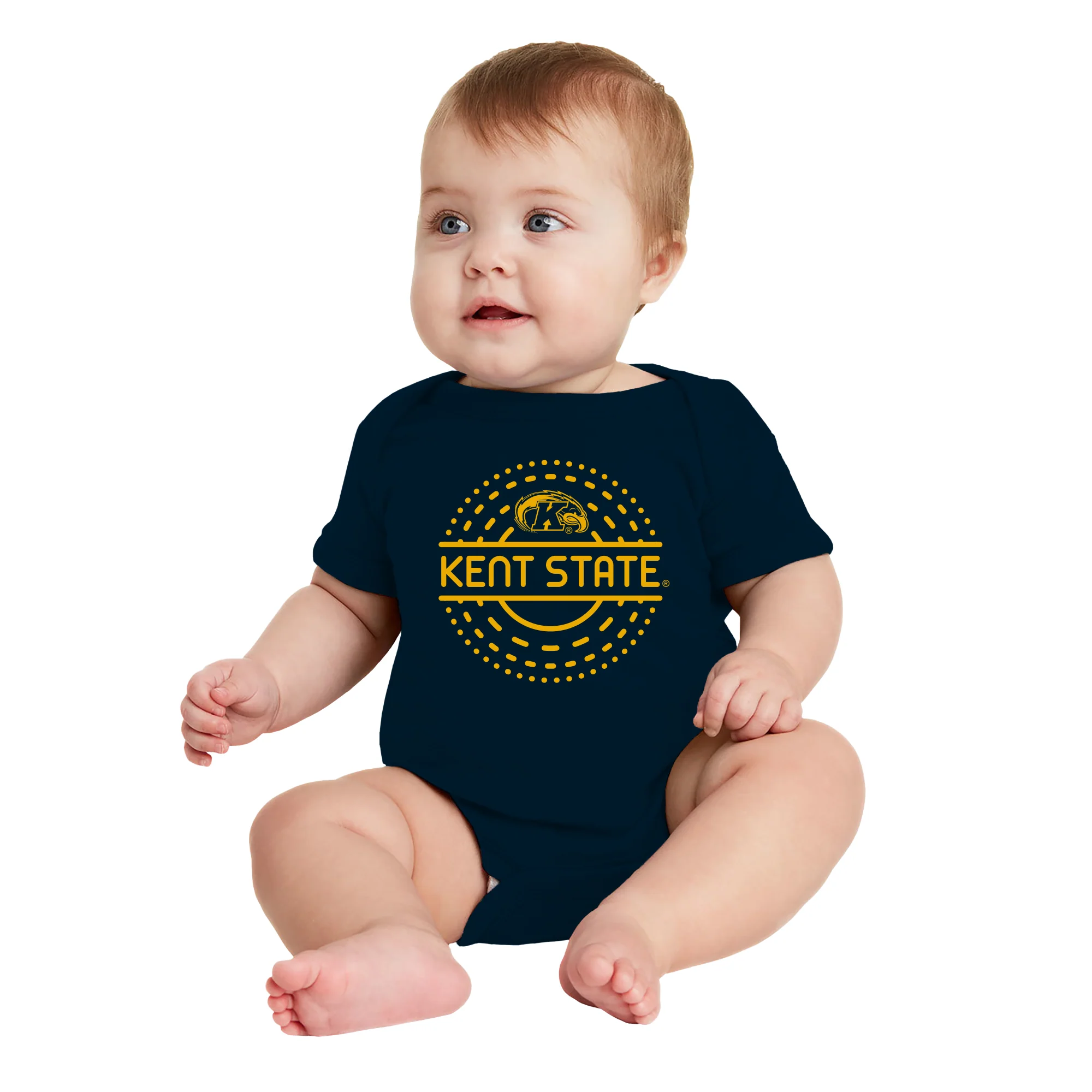 Kent State Sunny Circle Infant Creeper - Navy - Image 4