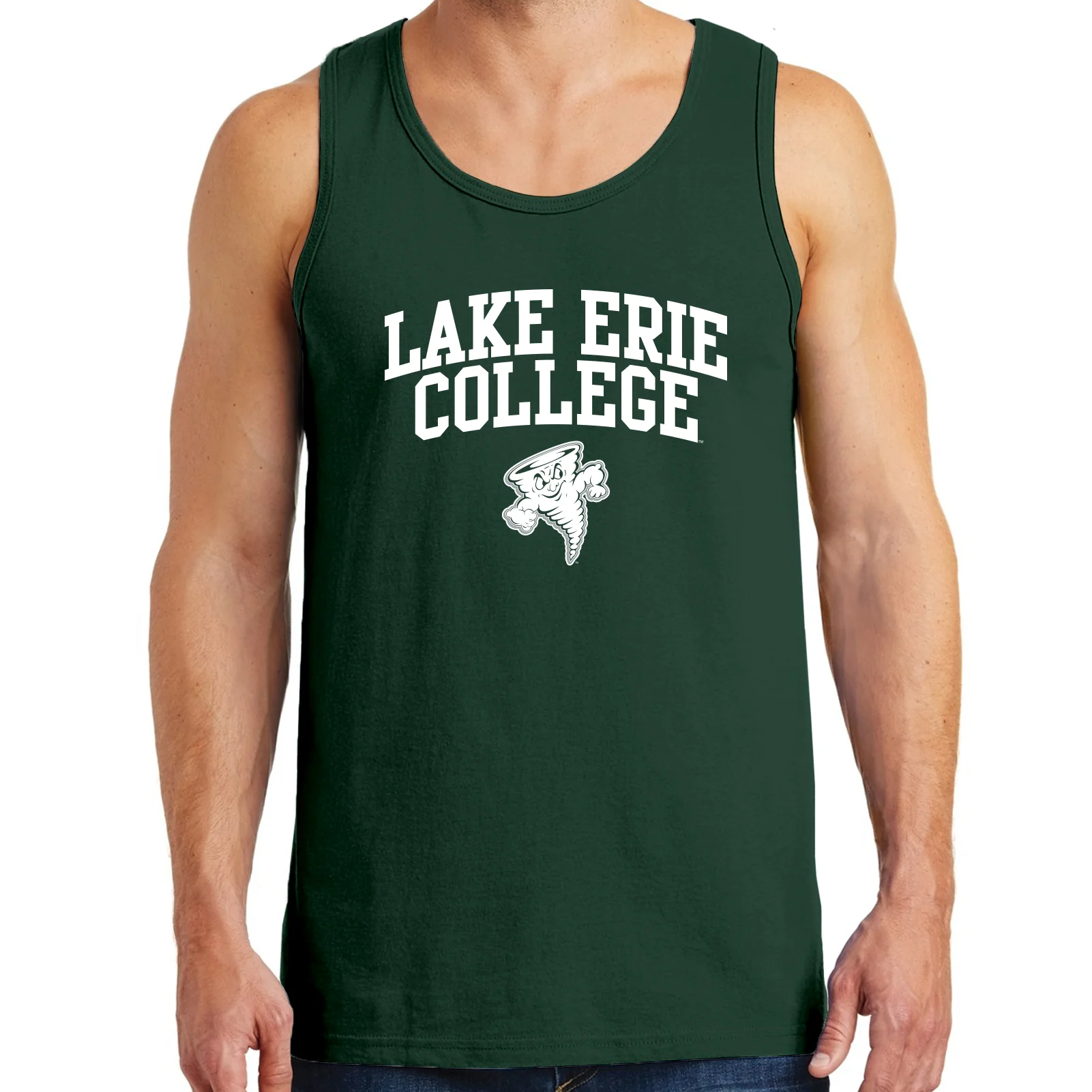 Lake Erie College Storm Arch Logo Tank Top - Forest - Image 3
