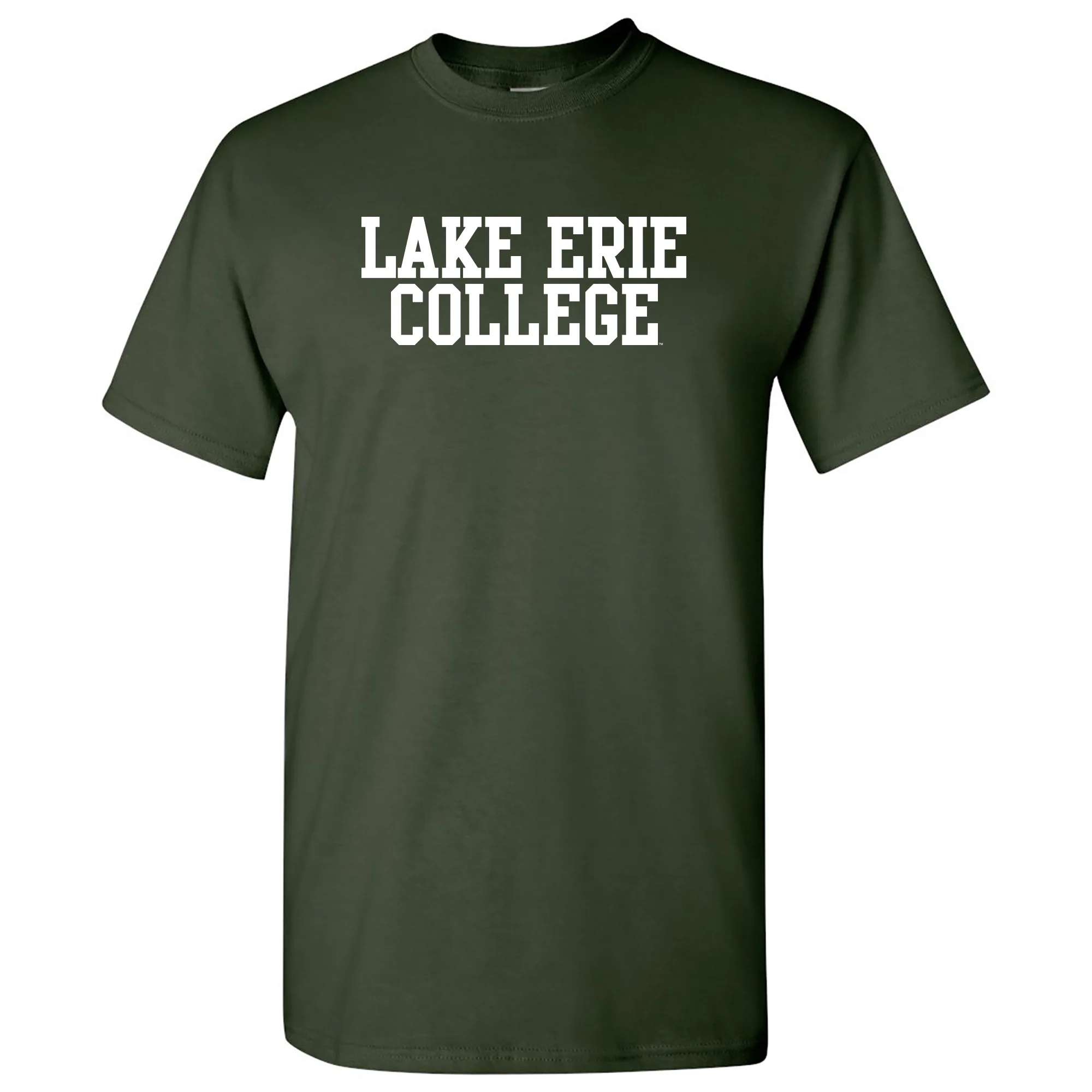 Lake Erie College Storm Basic Block Short Sleeve T Shirt - Forest