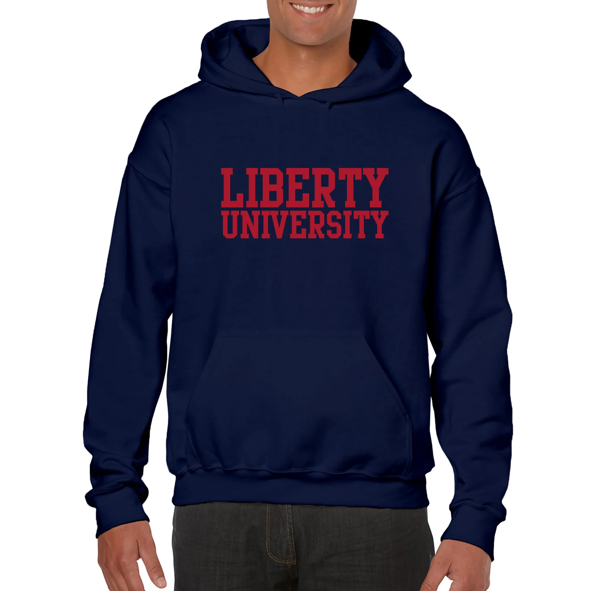 Liberty University Flames Basic Block Hoodie - Navy - Image 3