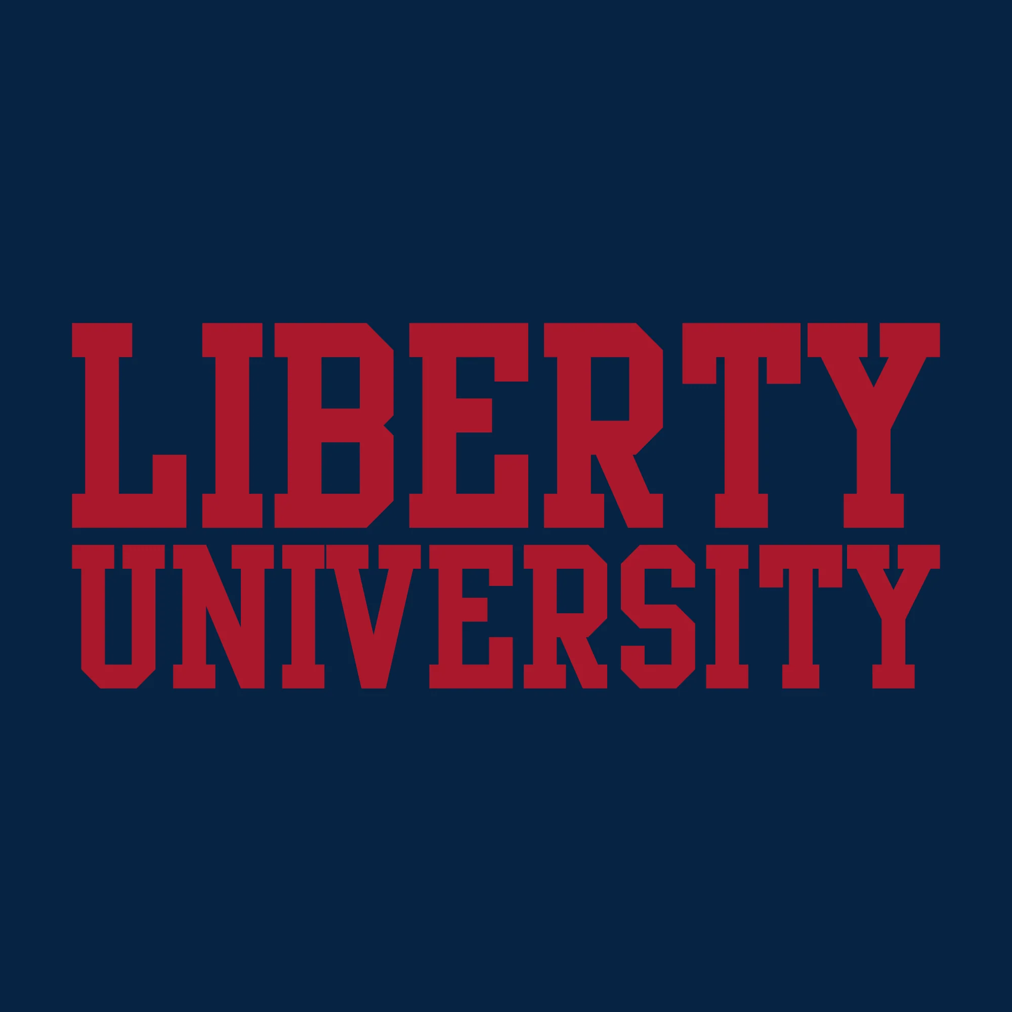 Liberty University Flames Basic Block T Shirt - Navy - Image 2