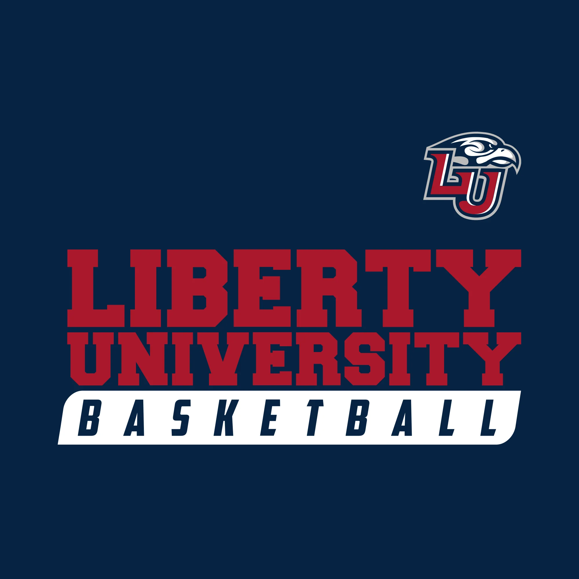 Liberty University Flames Basketball Slant T Shirt - Navy - Image 2