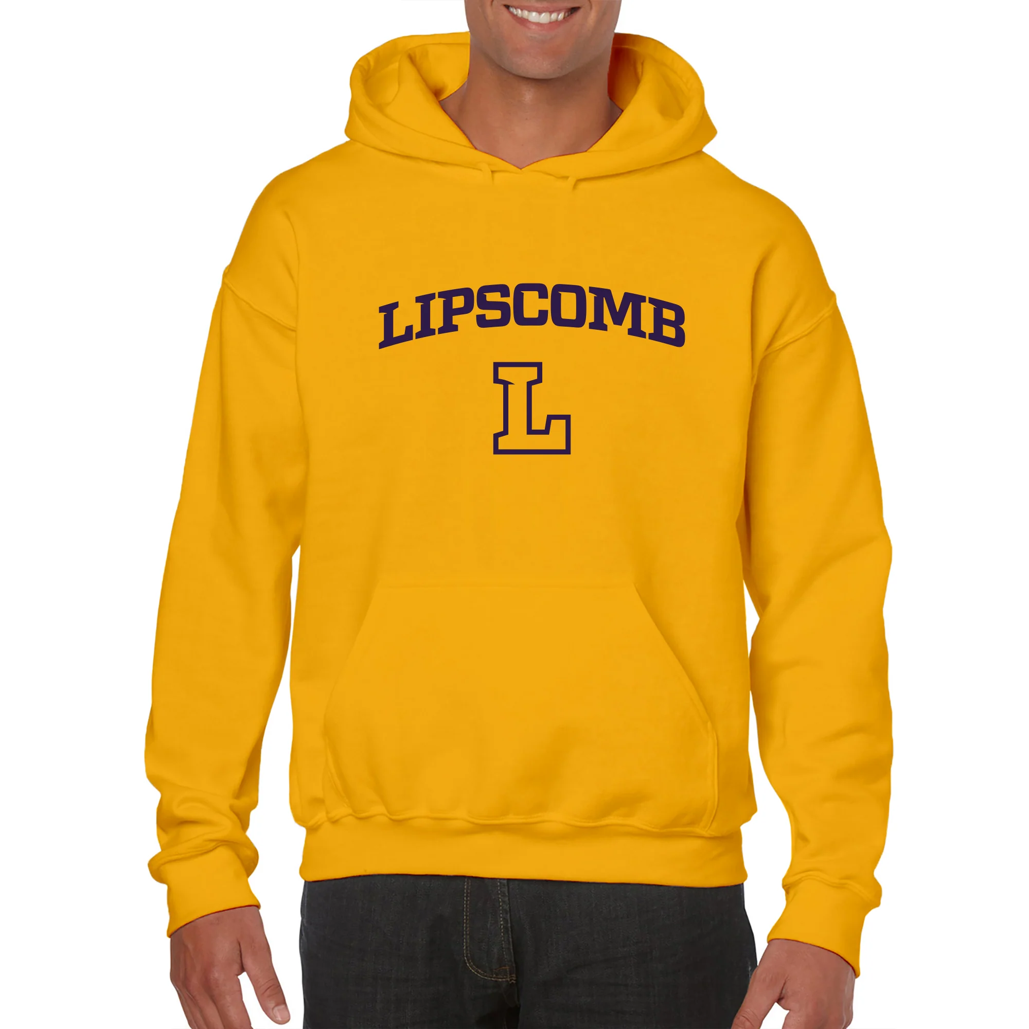 Lipscomb University Bisons Arch Logo Heavy Blend Hoodie - Gold - Image 3