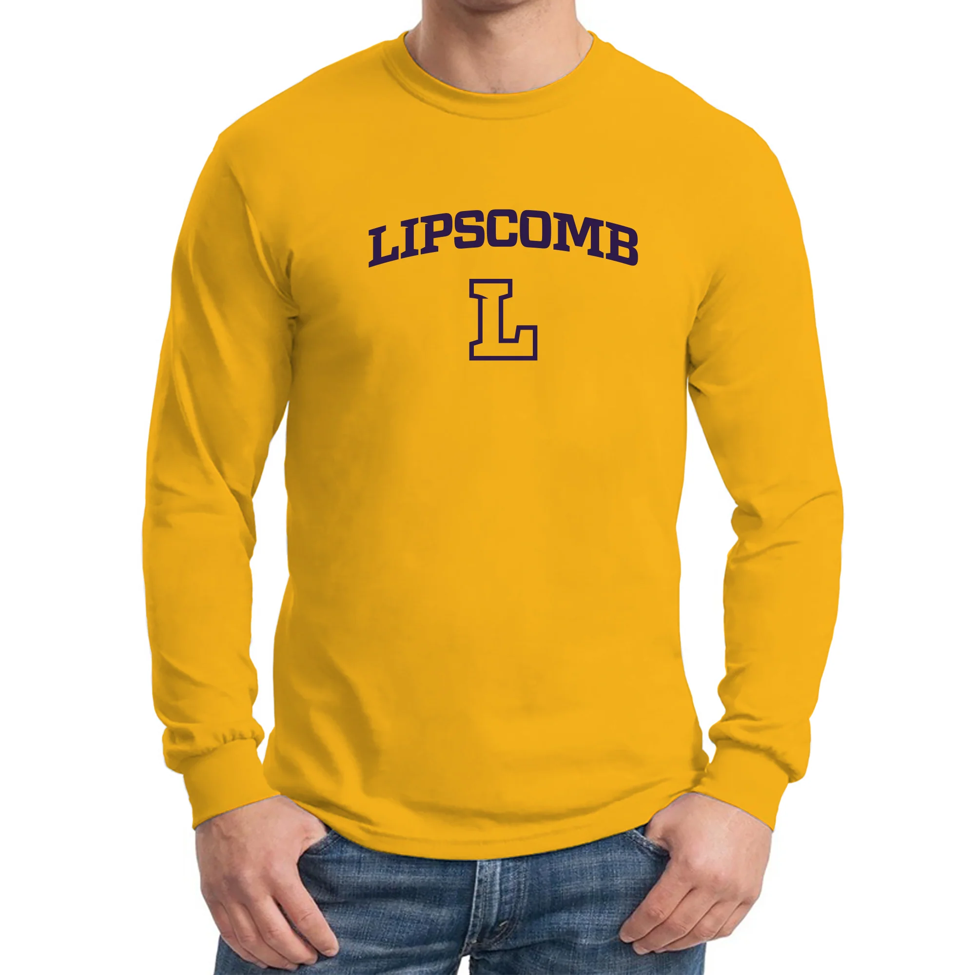 Lipscomb University Bisons Arch Logo Long Sleeve T Shirt - Gold - Image 3