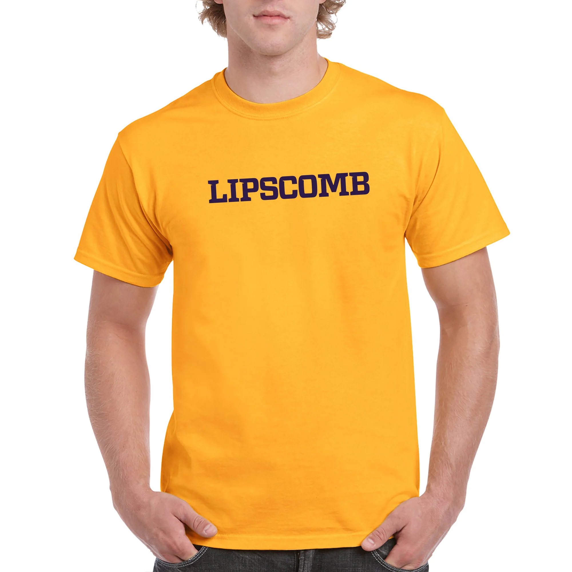 Lipscomb University Bisons Basic Block Short Sleeve T Shirt - Gold - Image 3