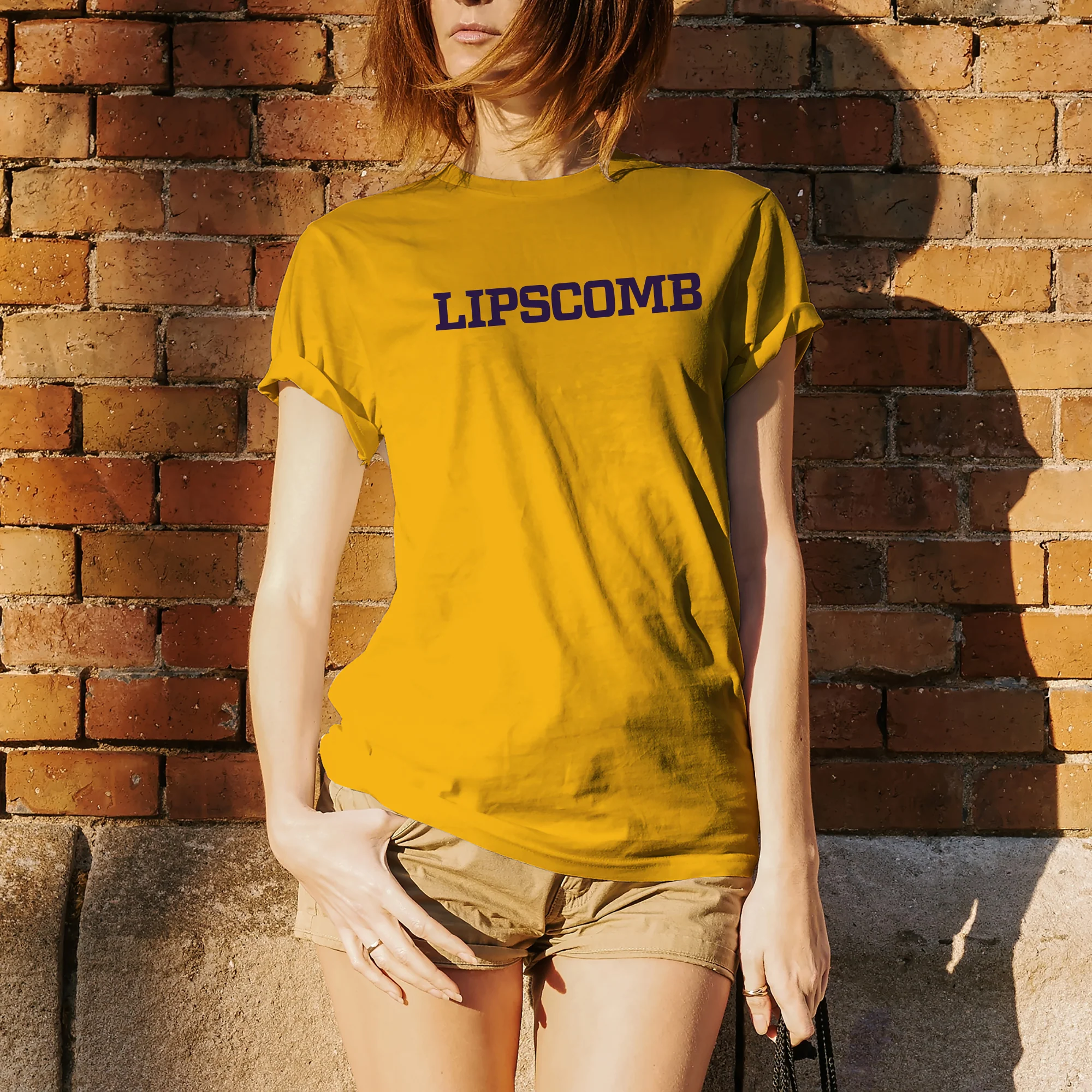 Lipscomb University Bisons Basic Block Short Sleeve T Shirt - Gold - Image 4