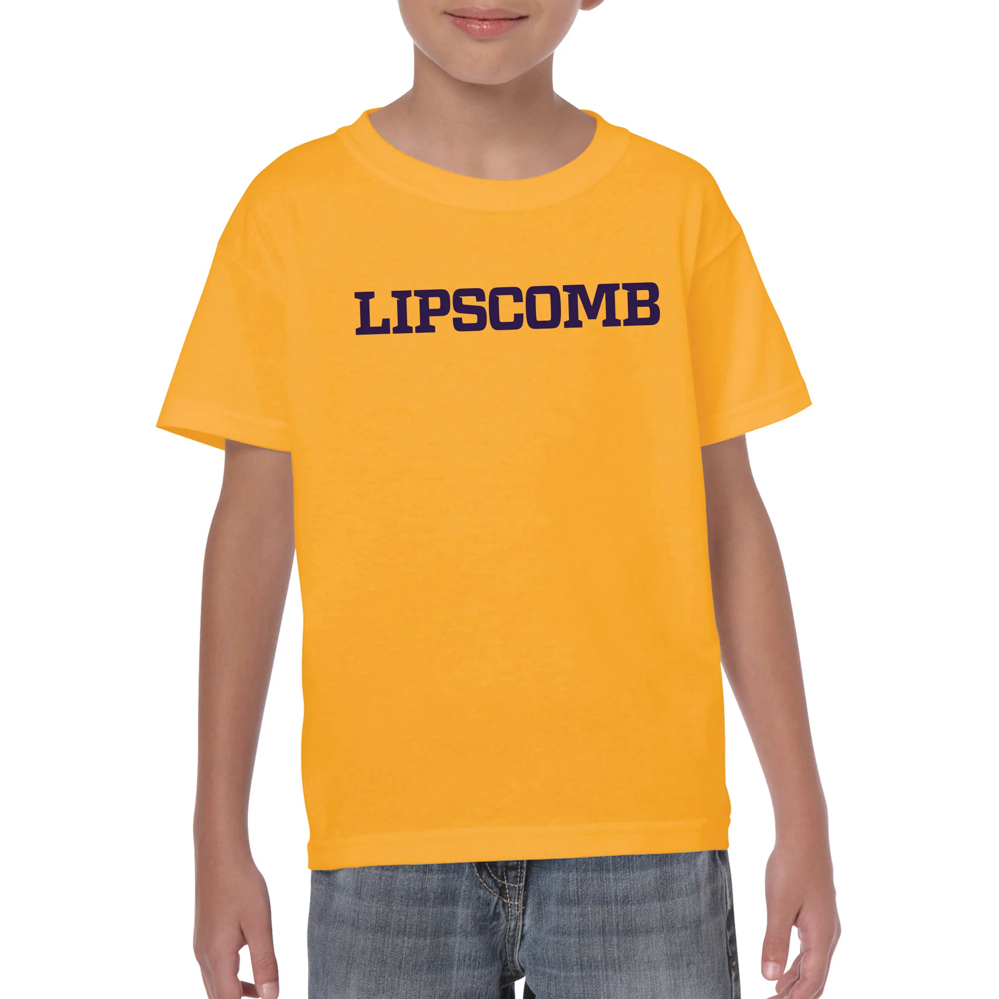 Lipscomb University Bisons Basic Block Youth Short Sleeve T Shirt - Gold - Image 3