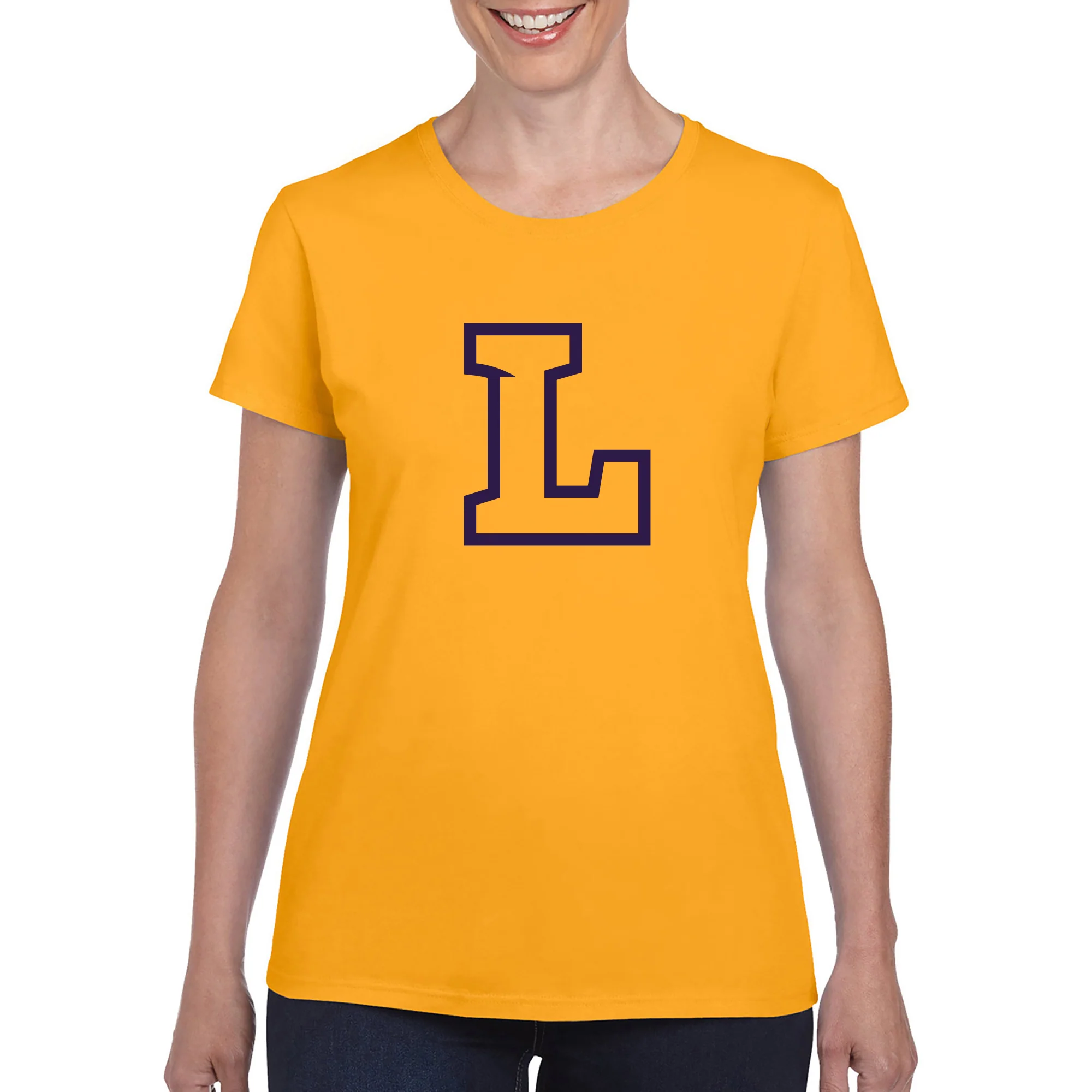 Lipscomb University Bisons Primary Logo Women's Short Sleeve T Shirt - Gold - Image 3