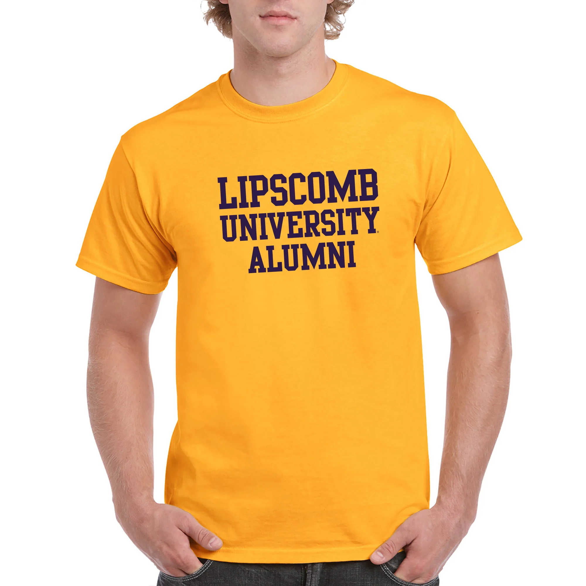 Lipscomb University Bisons Alumni Basic Block Short Sleeve T Shirt - Gold - Image 3