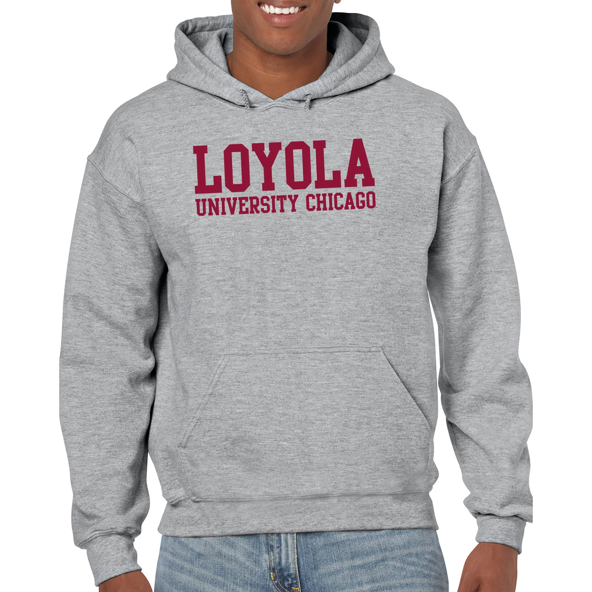 Loyola University Chicago Ramblers Basic Block Hoodie - Sport Grey - Image 3