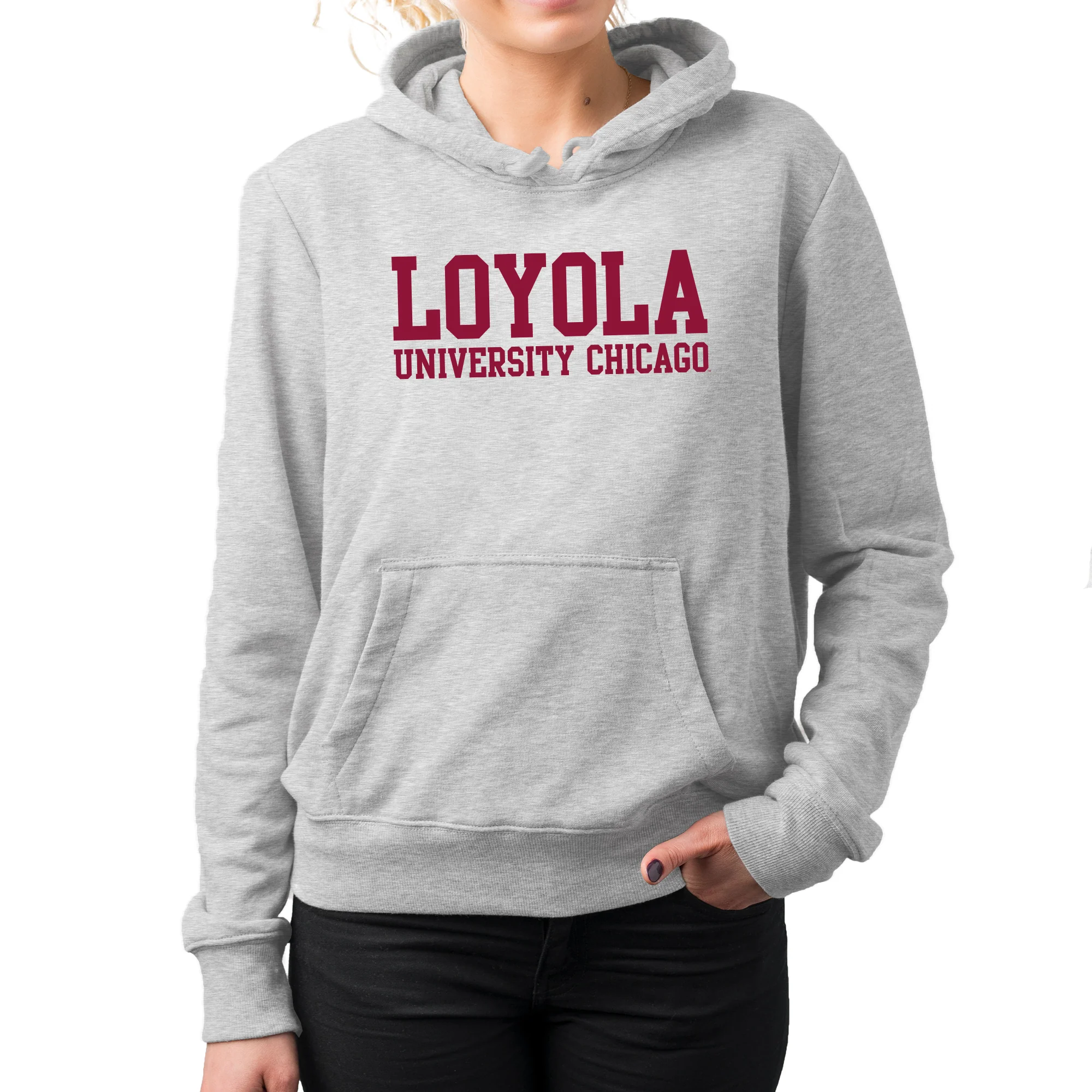 Loyola University Chicago Ramblers Basic Block Hoodie - Sport Grey - Image 4