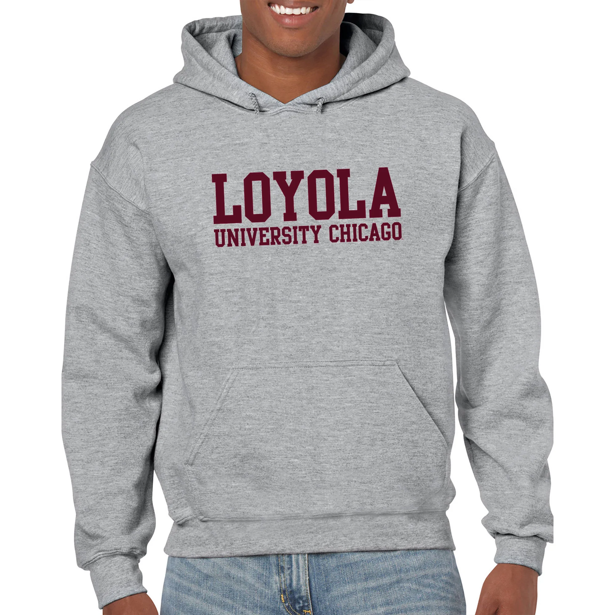 Loyola University Chicago Ramblers Basic Block Hoodie - Sport Grey - Image 6