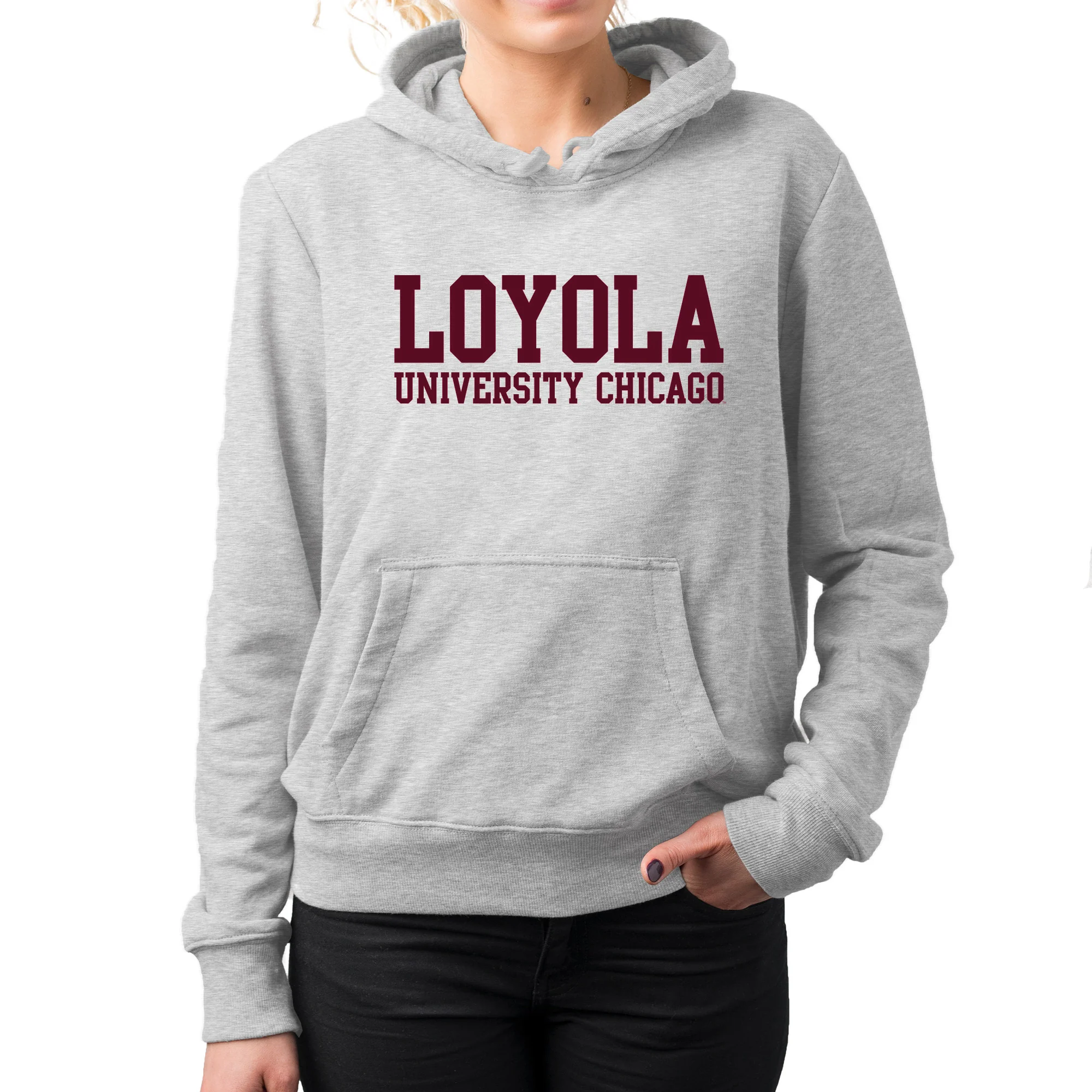 Loyola University Chicago Ramblers Basic Block Hoodie - Sport Grey - Image 7
