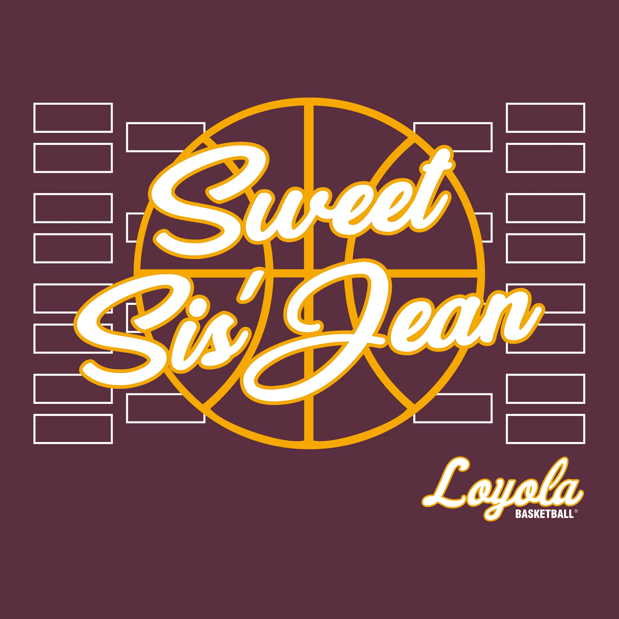 Loyola Chicago Ramblers Sweet Sis Jean Cotton Long Sleeve T Shirt - Maroon - Image 2