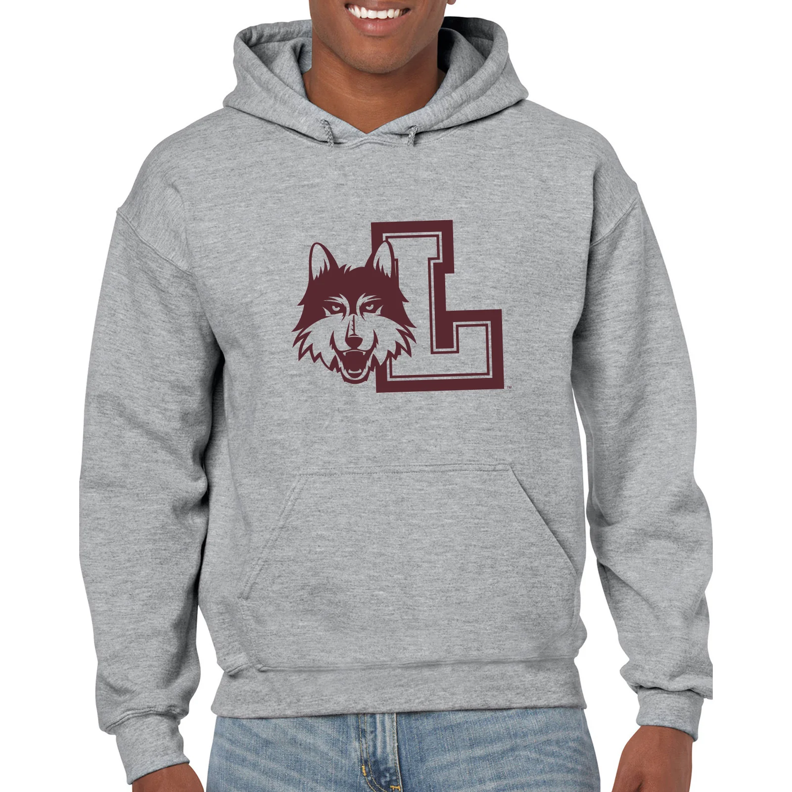 Loyola University Chicago Rambler Logo Hoodie - Sport Grey - Image 3