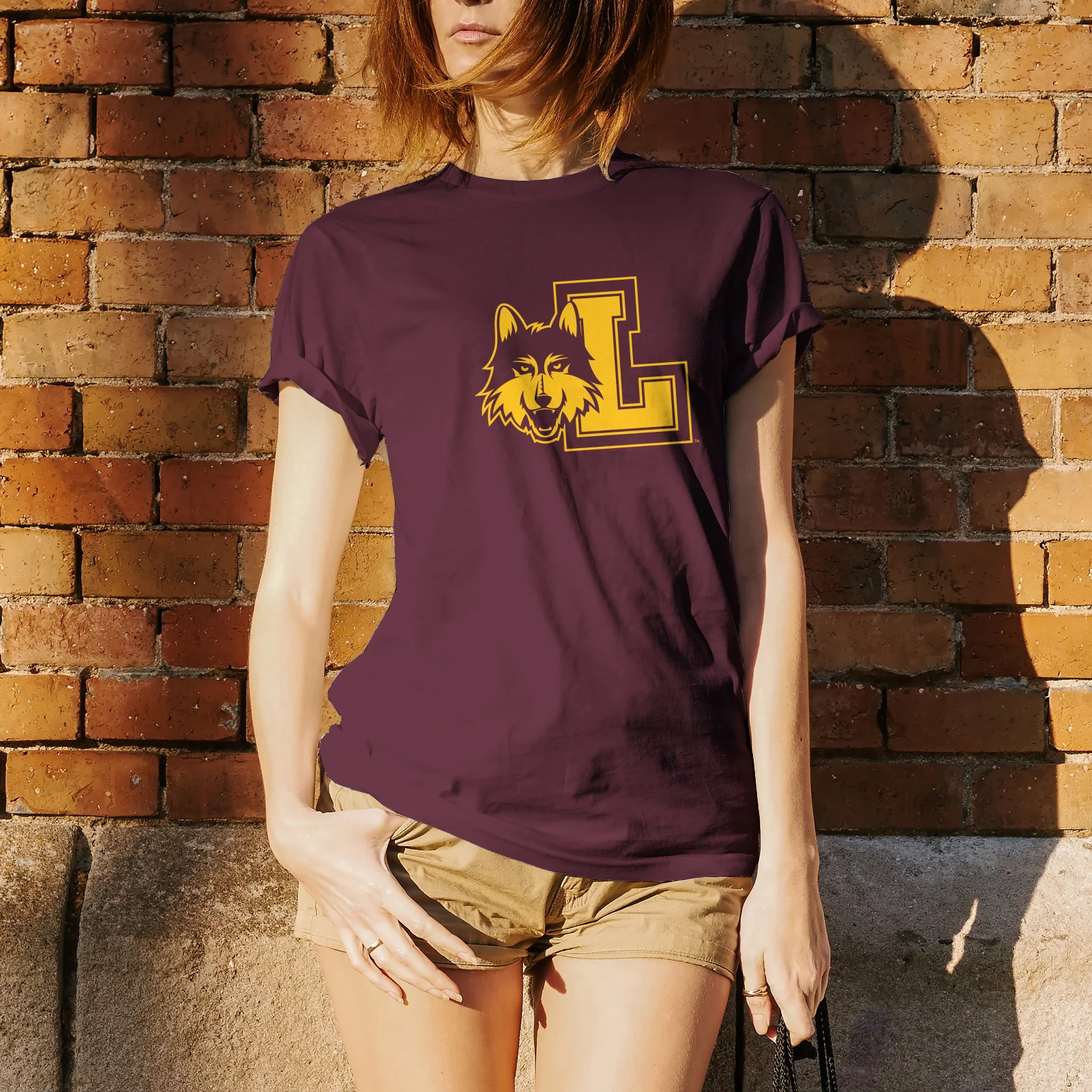 Loyola University Chicago Rambler Logo Short Sleeve T Shirt - Maroon - Image 4