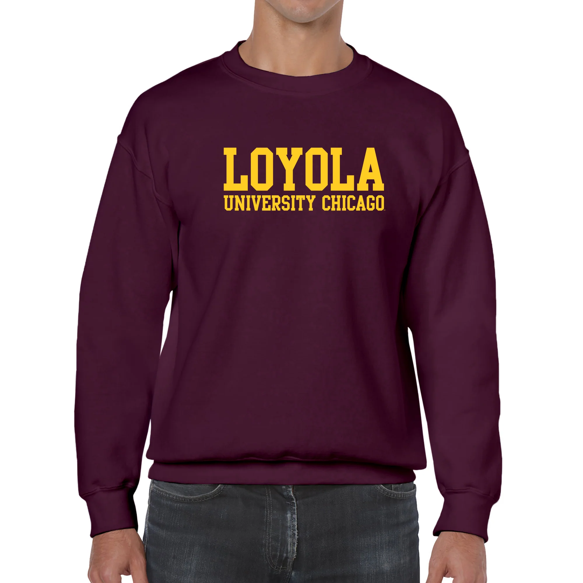 Loyola University Chicago Ramblers Basic Block Crewneck - Maroon - Image 4