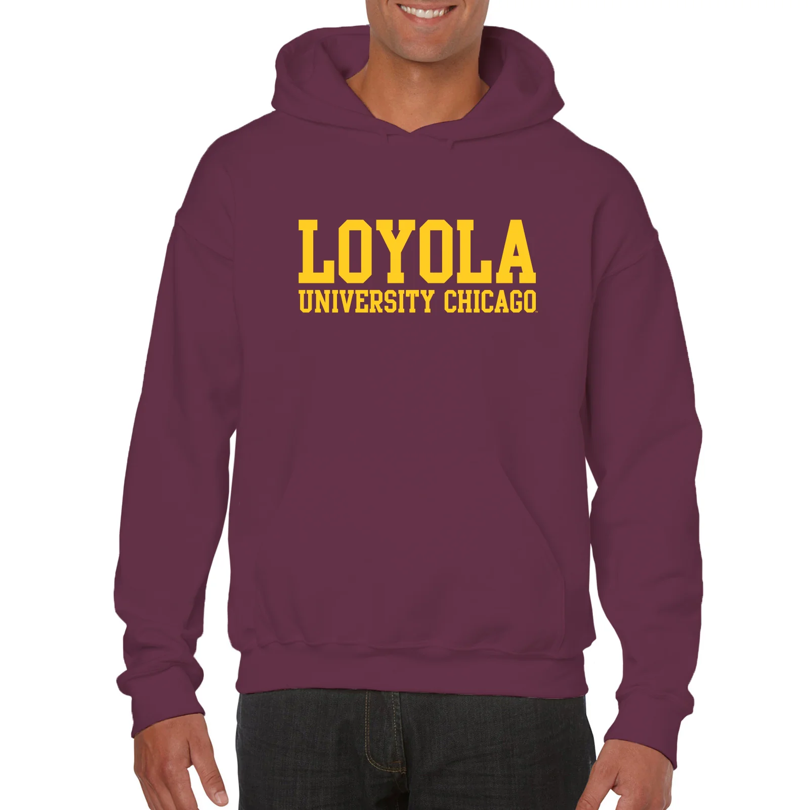 Loyola University Chicago Ramblers Basic Block Hoodie - Maroon - Image 3