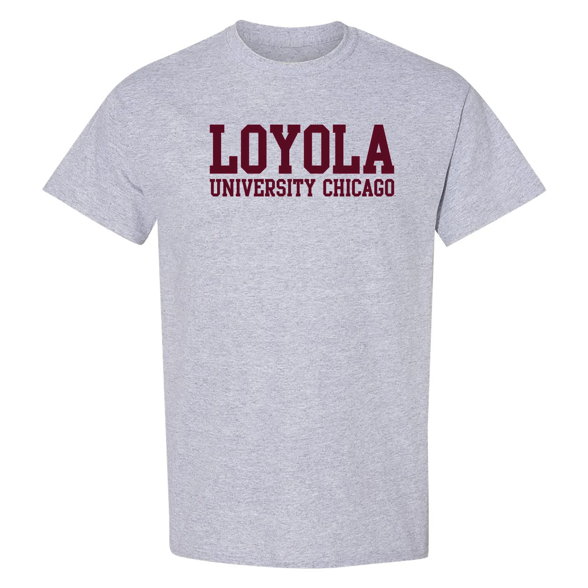 Loyola University Chicago Ramblers Basic Block Short Sleeve T-Shirt - Sport Grey
